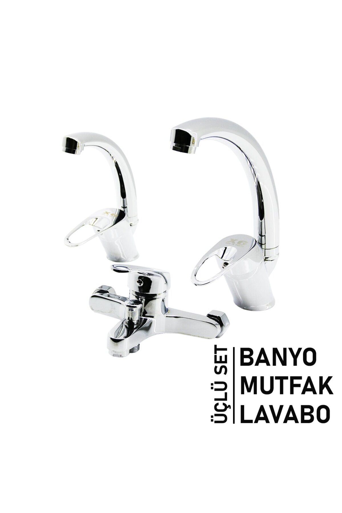 Kapamarka 3LÜ SET   BANYO - EVYE MUTFAK - LAVABO   AÇ KAPA  MİX BATARYA MUSLUK (4694)