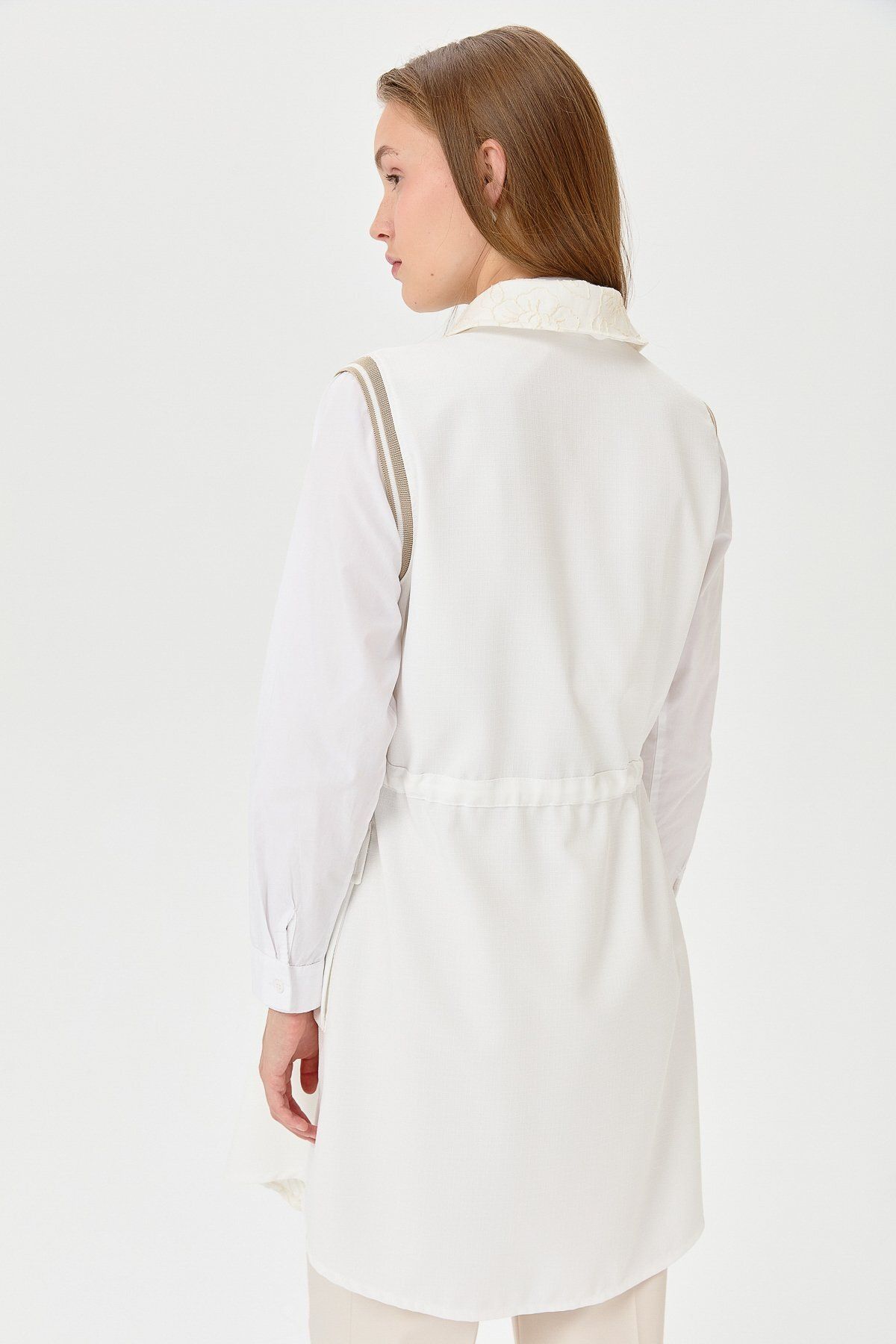 Nihan-Ecru Color Comfortable Vest 8
