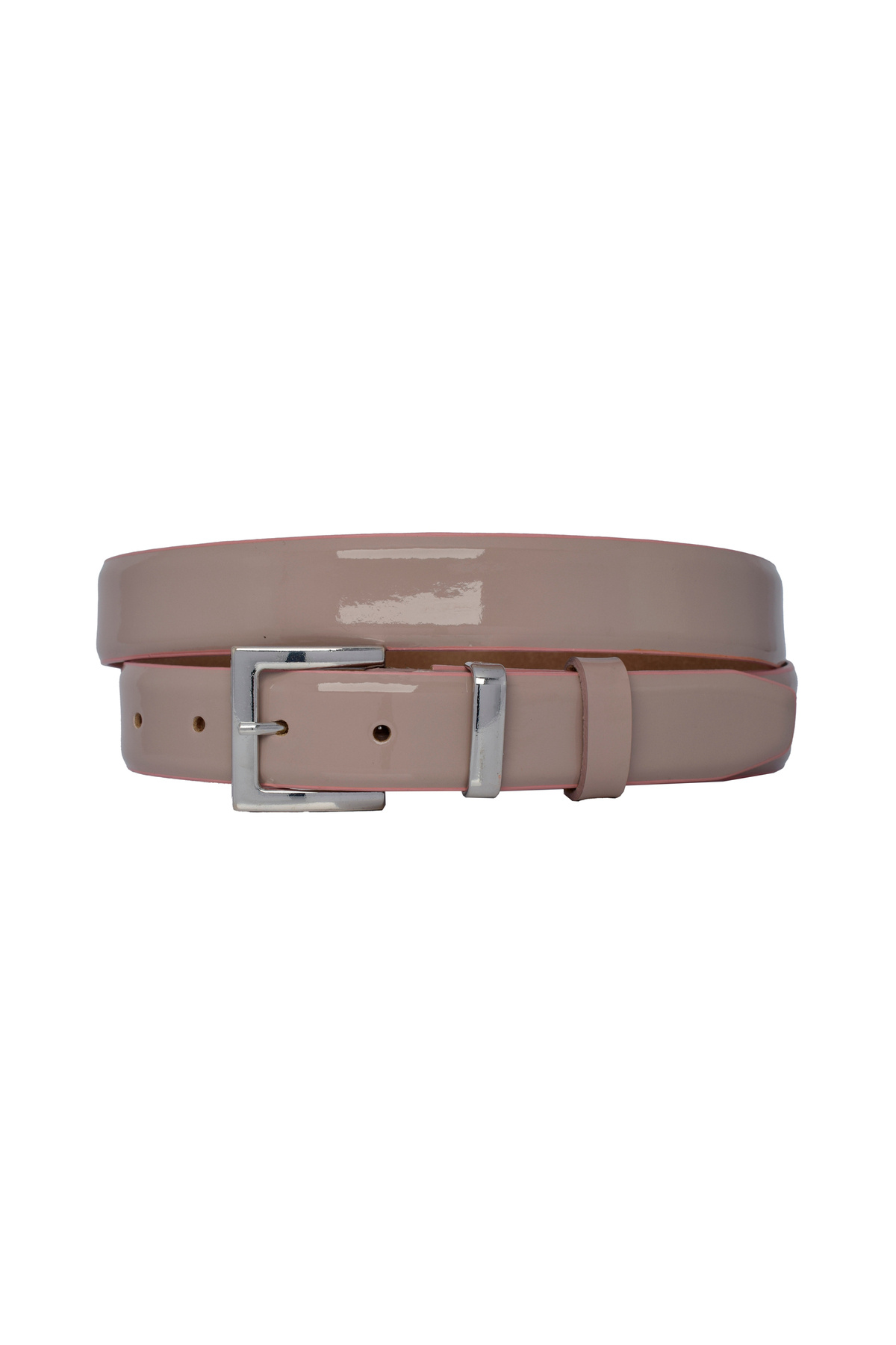 GoDeri-100% Genuine Leather, 3 cm Powder Patent Leather Classic Belt for Women, Business, Business Women, Fabric, Suit Belt-R48 5
