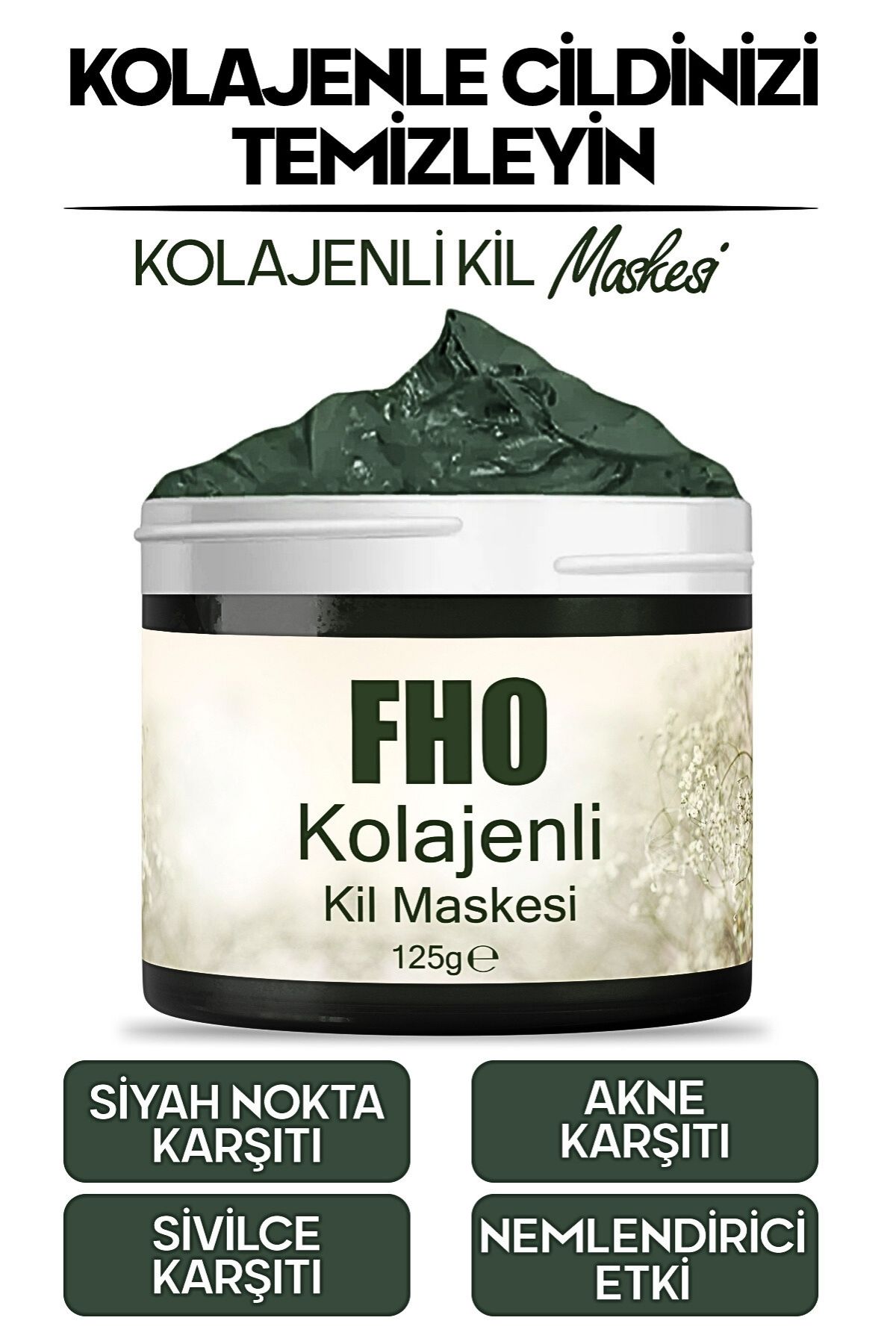 FHO Freshen Hair Siyah Nokta - Akne ve Sivilce Karşıtı Kolajenli Kil Maskesi 125gr