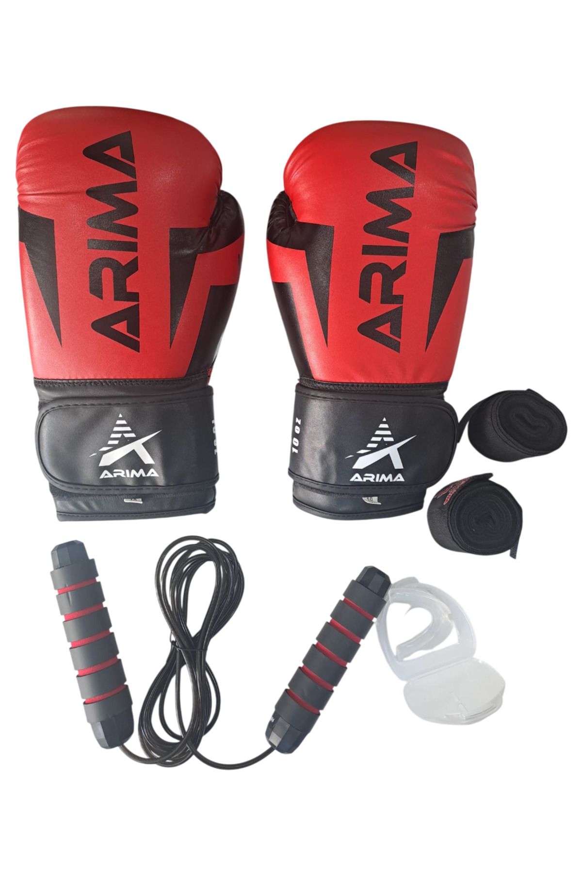 ARIMA Arıma Nova-4 Boks Kickboks Muaythai Eldiveni + Bandaj + Dişlik + Atlama İpi Set