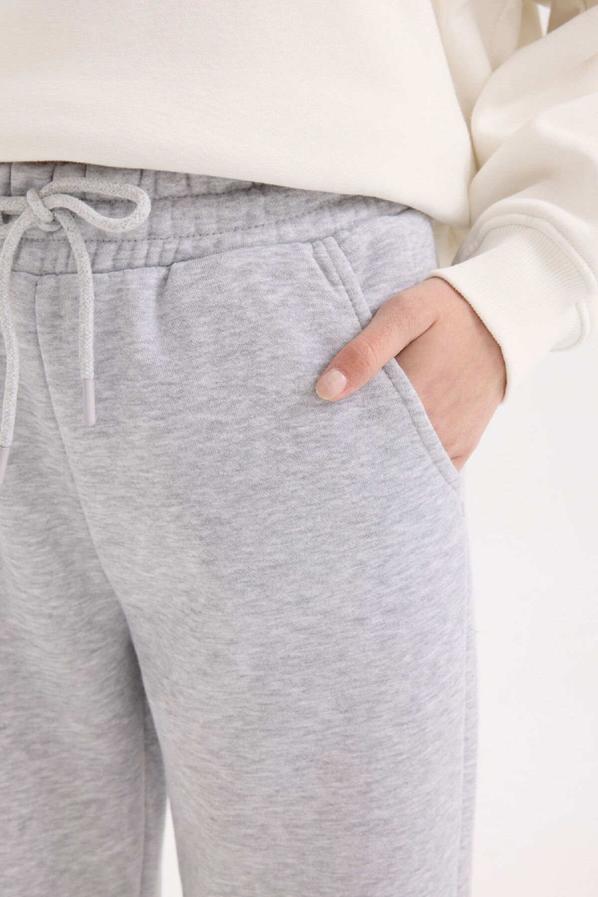 Standart Fit Kalın Jogger Eşofman Altı Bel Paça Lastikli Basic Düz Uzun Boy S7370AZ25SP - 5