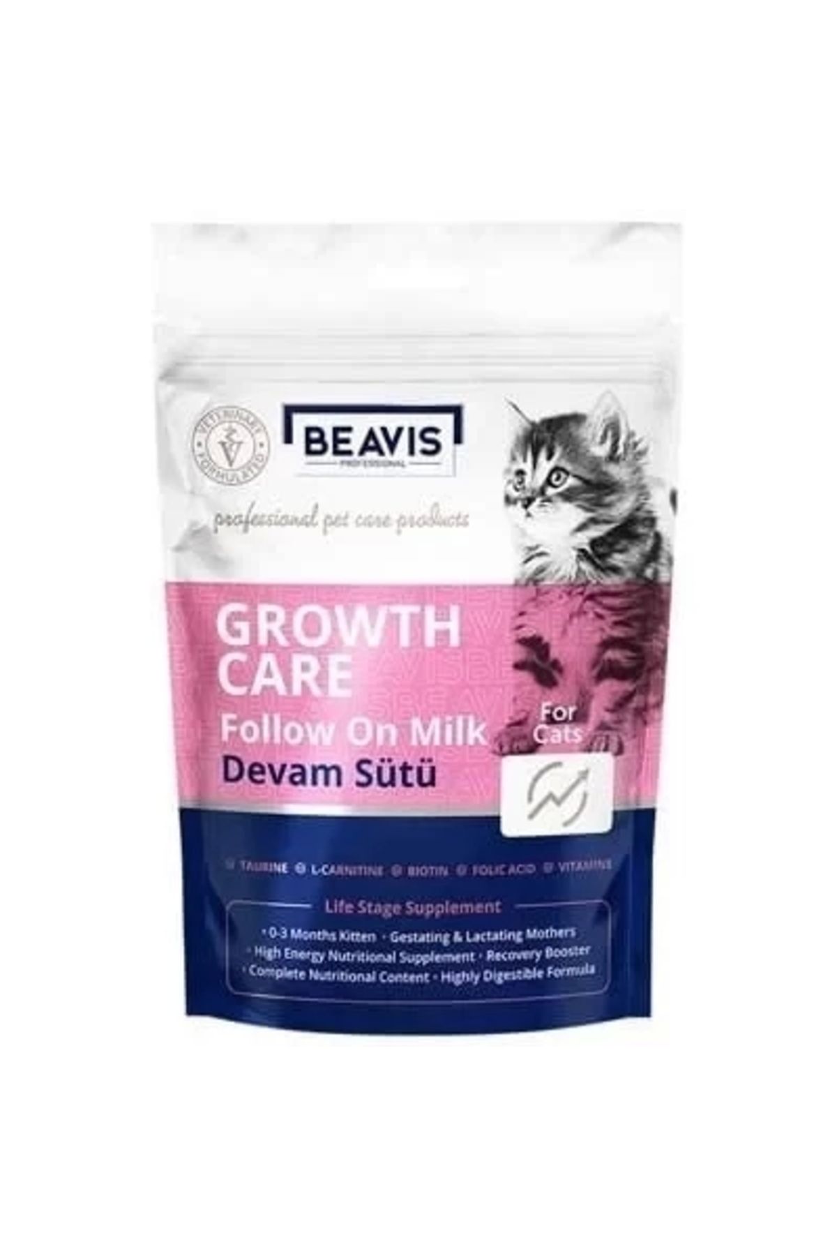 BEAVIS Growth Care Fallow On Milk Cat Yavru Kedi Devam Sütü 200 gr