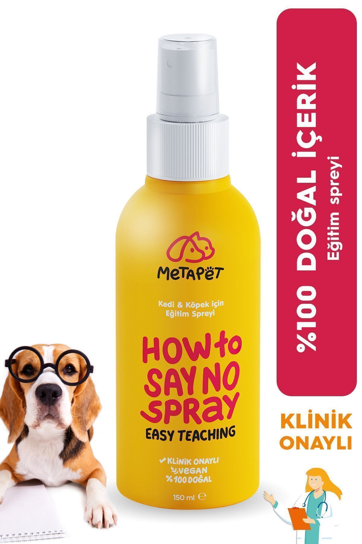 Metapet Doğal Köpek Uzaklaştırıcı Sprey, Caydırıcı Tuvalet Eğitimi, Köpek Çiş Pedi Için Kovucu, 150 ml