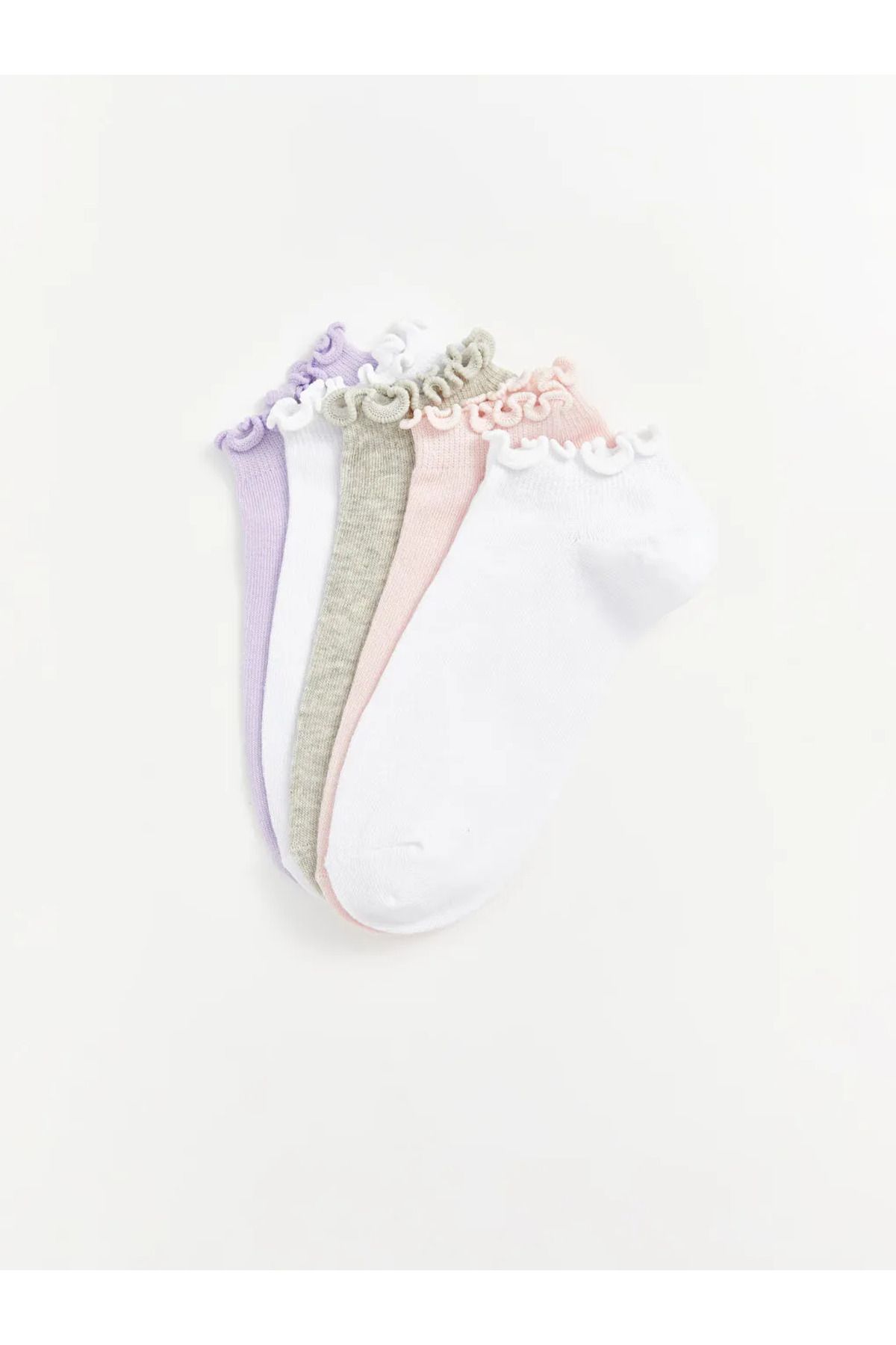 LC Waikiki-Lcw Kids Ecru Basic Girls Booties Socks 5-Pack 2