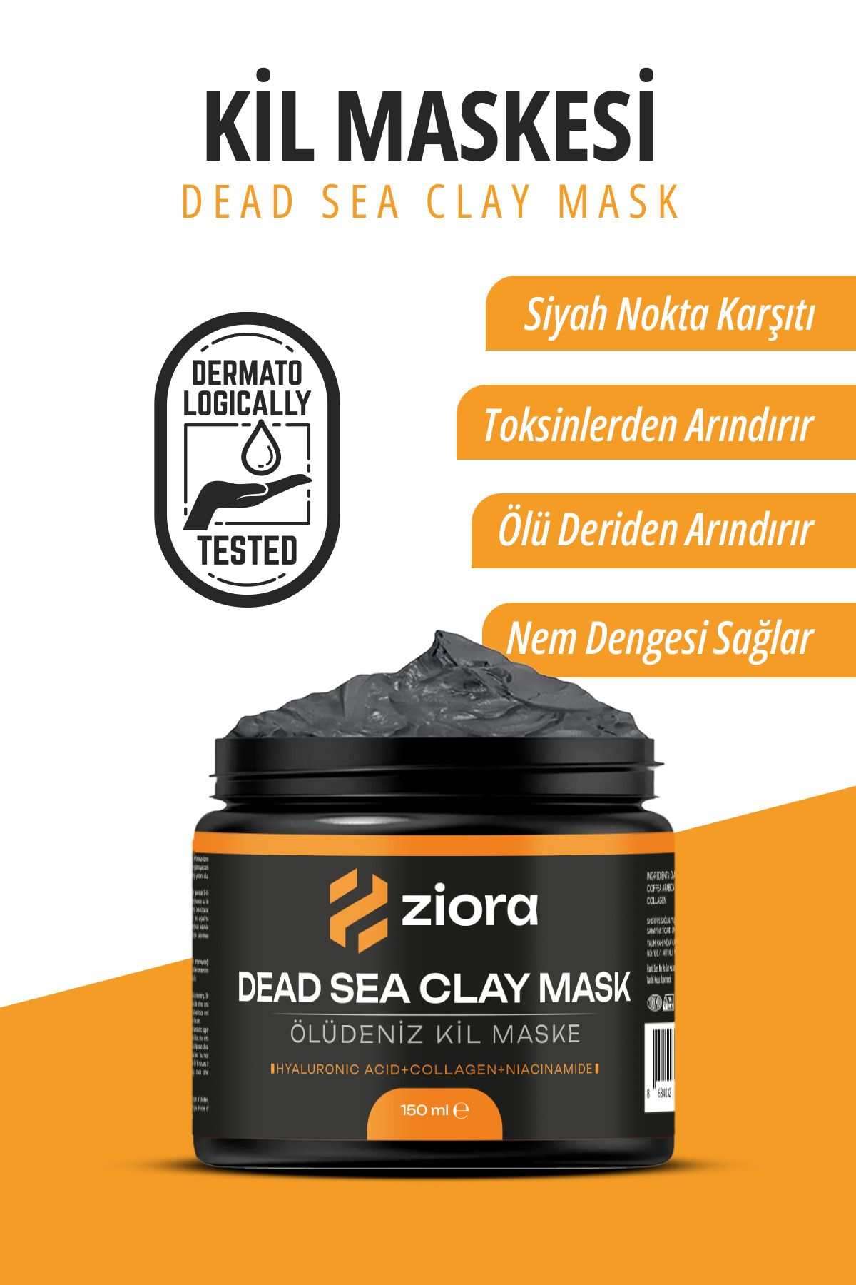 ZİORA Collagen Ölüdeniz Kil Maskesi Leke Ve Siyah Nokta Giderici 150 gr