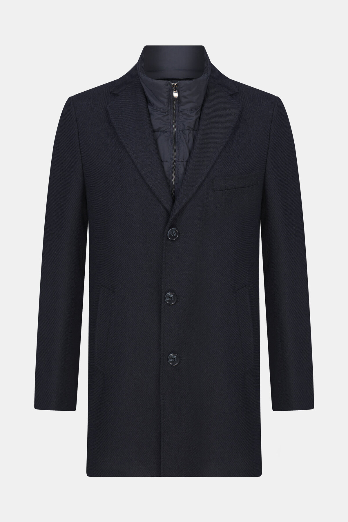 W Collection  LACİVERT FERMUAR DETAYLI PALTO - Görsel 5