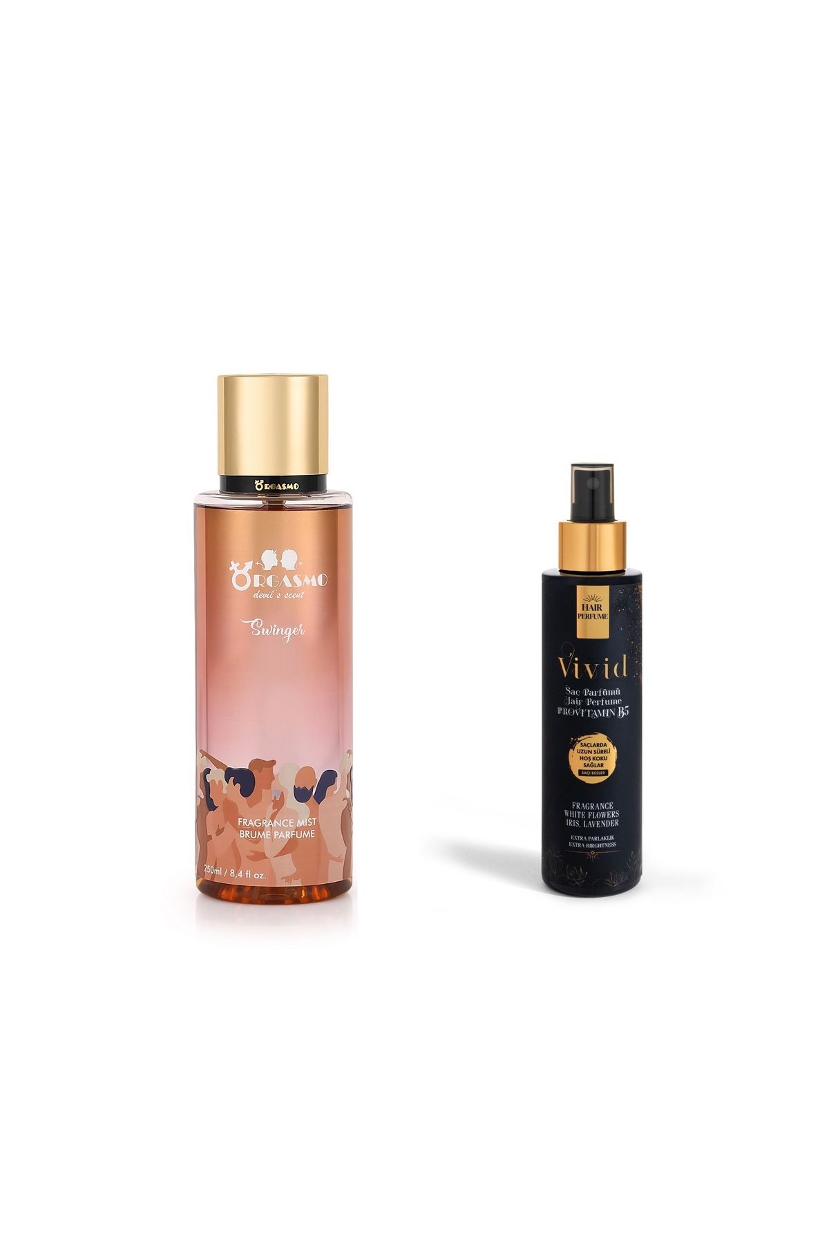 Alda Perfume Orgasmo Swinger Vücut Spreyi 250 ml - Vivid Saç Spreyi Çiçeksi Koku Provitamin B5 150 ml