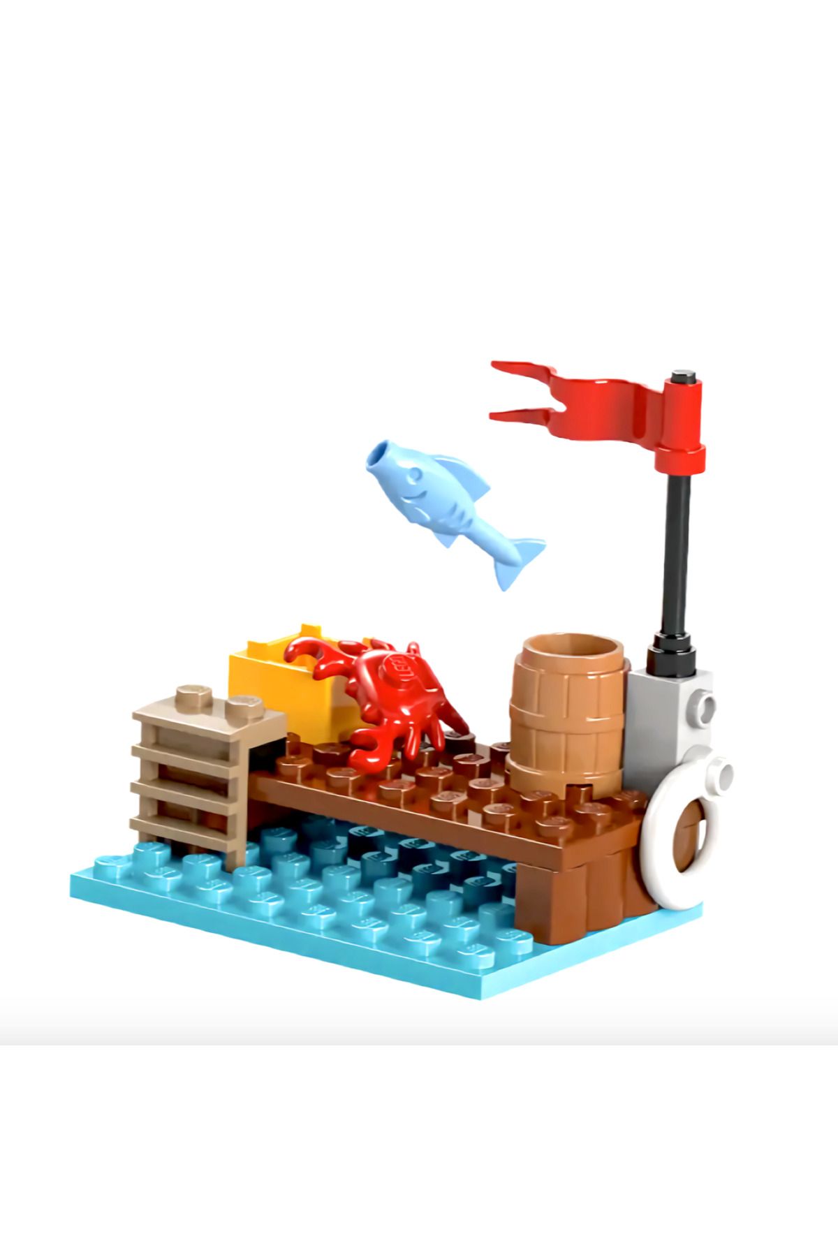 brickland Marvel LEGO - Balık Yengeç Kumsal Deniz Aksesuarları Orijinal Set