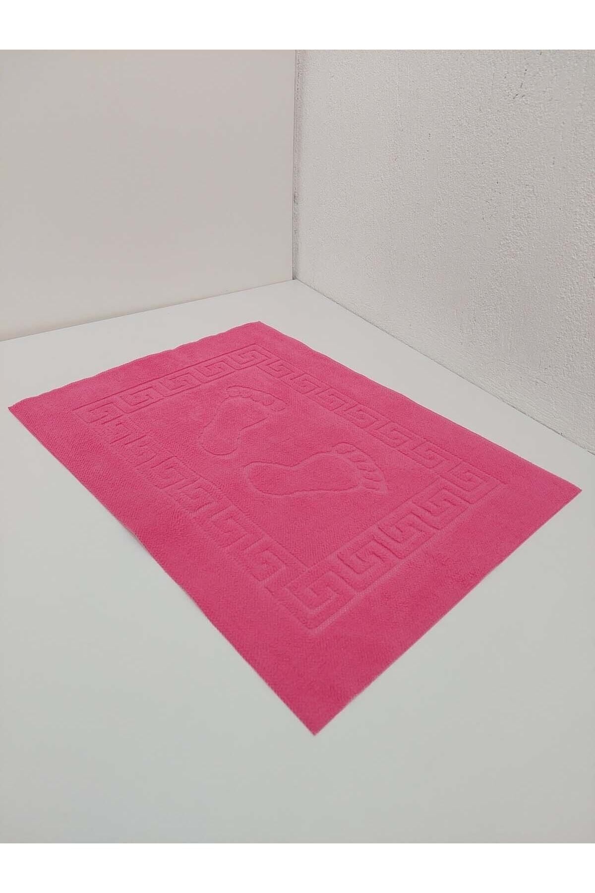 Mef Collection-Bath Mat Non-Slip Base Welsoft Footprint Fuchsia 50x70 Cm 3-Piece 3