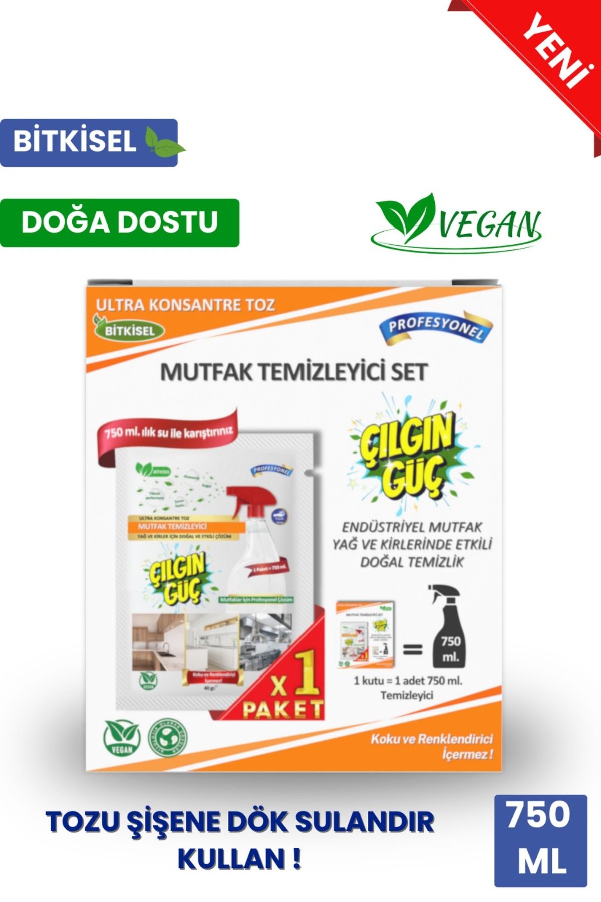 Çılgın Güç ENDÜSTRİYEL MUTFAK TEMİZLEYİCİ (YAĞ VE KİR) SET