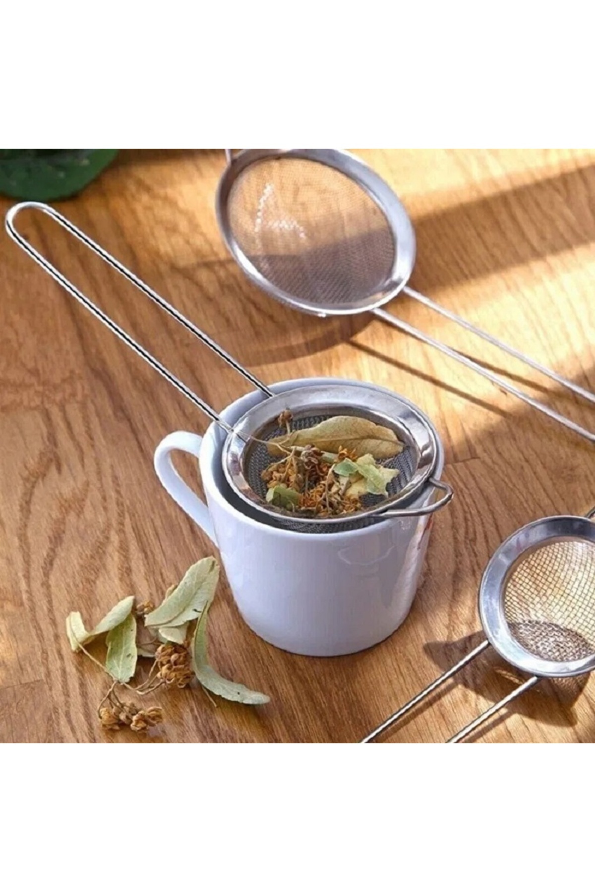 Kitchen Damys Lüks Paslanmaz Çelik Bardak Üstü Çay Süzgeci