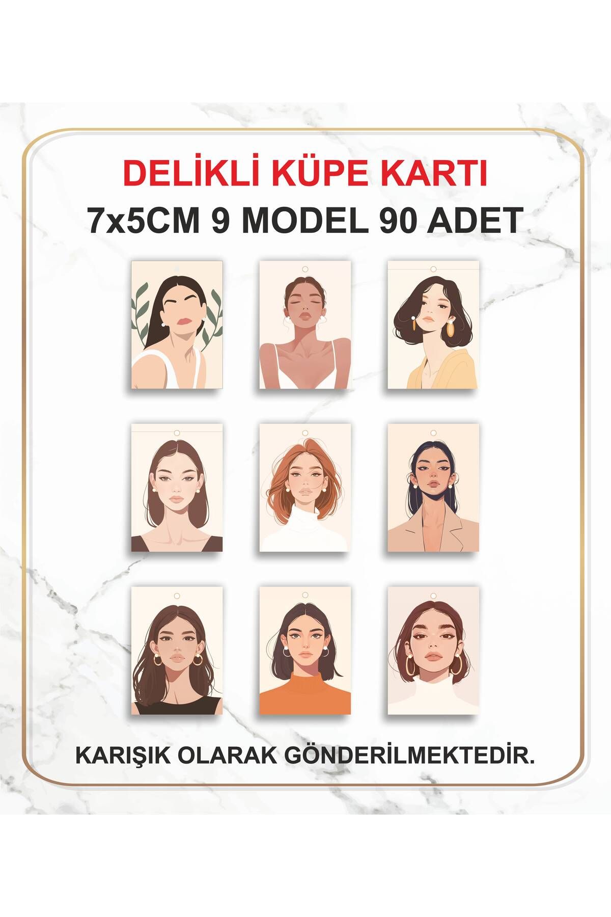 ARTİMED 90 Adet Delikli Küpe Kartı | Küpe Etiketi-Resimli Küpe Kartı/Takı Paketleme Kartı-Küpelik