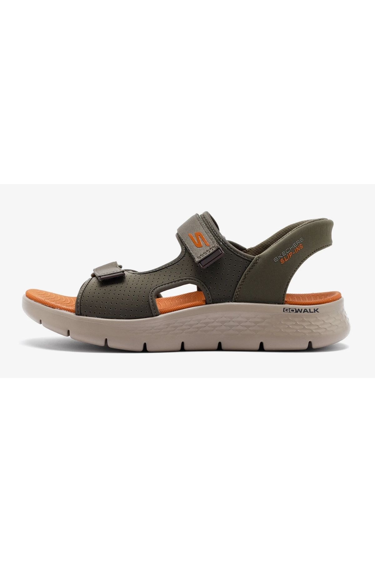 SKECHERS Go Walk Flex Sandal - Easy Entry 229210 OLV Erkek Haki Sandalet