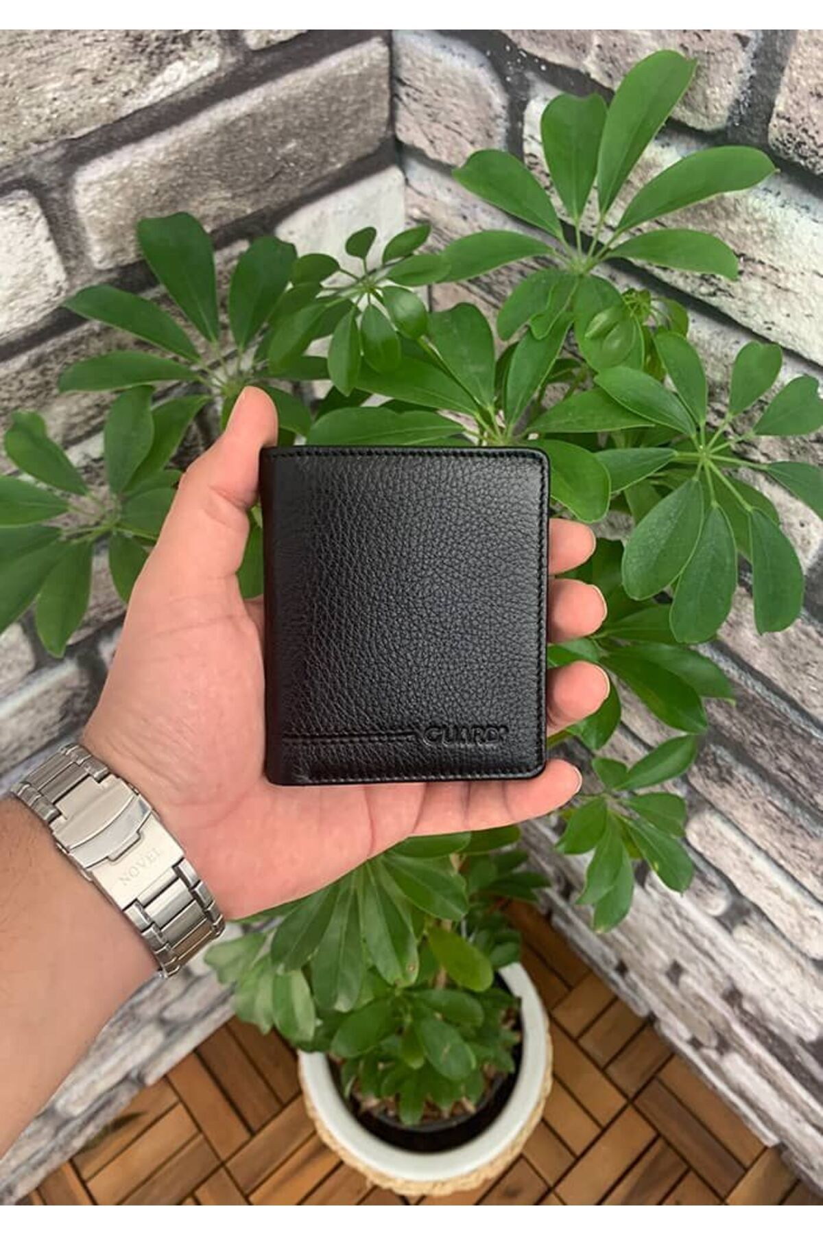 GUARD-Dustin Black Genuine Leather Men's Wallet P706 7