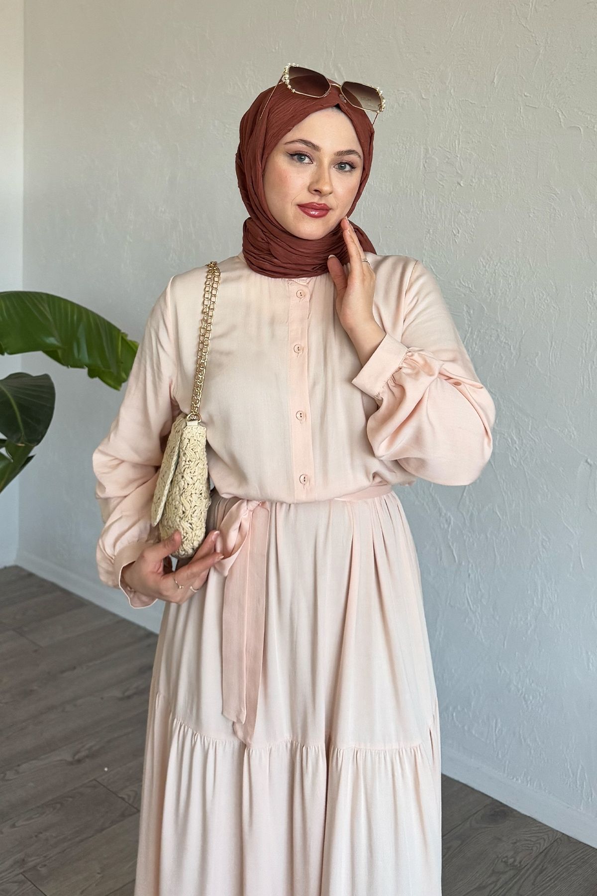 InStyle-Rochie Belmando Powder cu curea 4