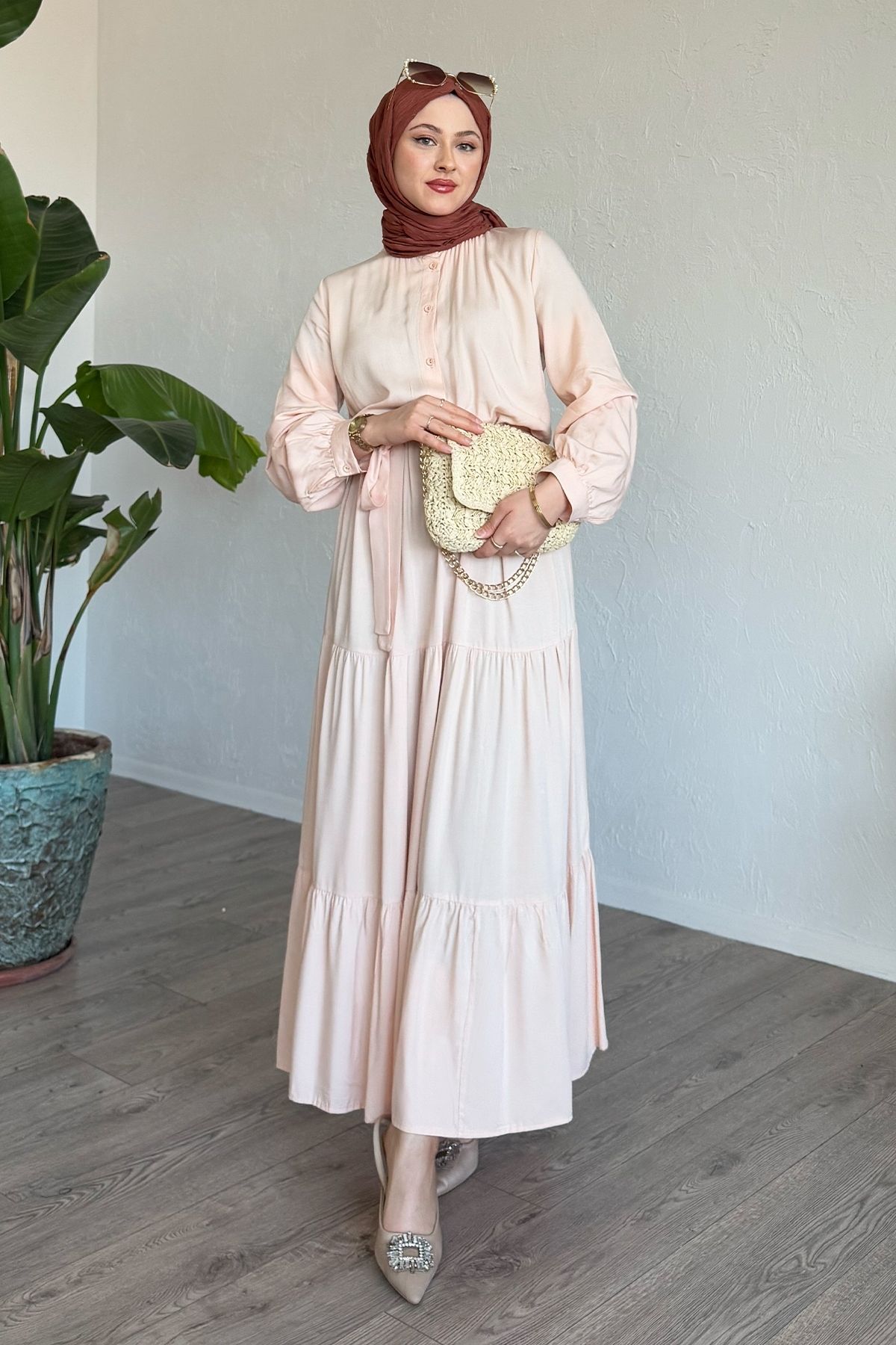 InStyle-Rochie Belmando Powder cu curea 3