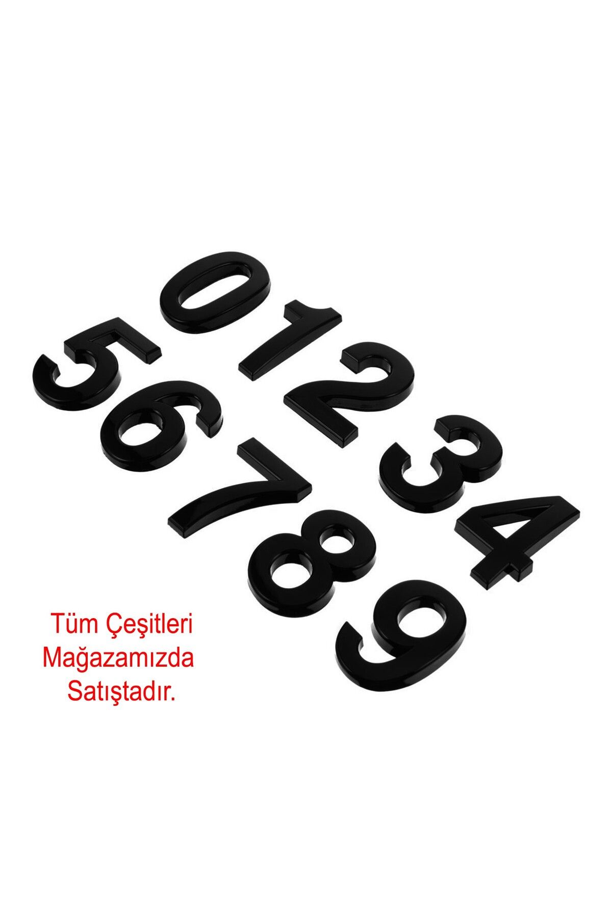 Badem10-Small Size 50 mm Black Color Numbered Adhesive Door Number - 2 Figures Two Count 1 Piece 3