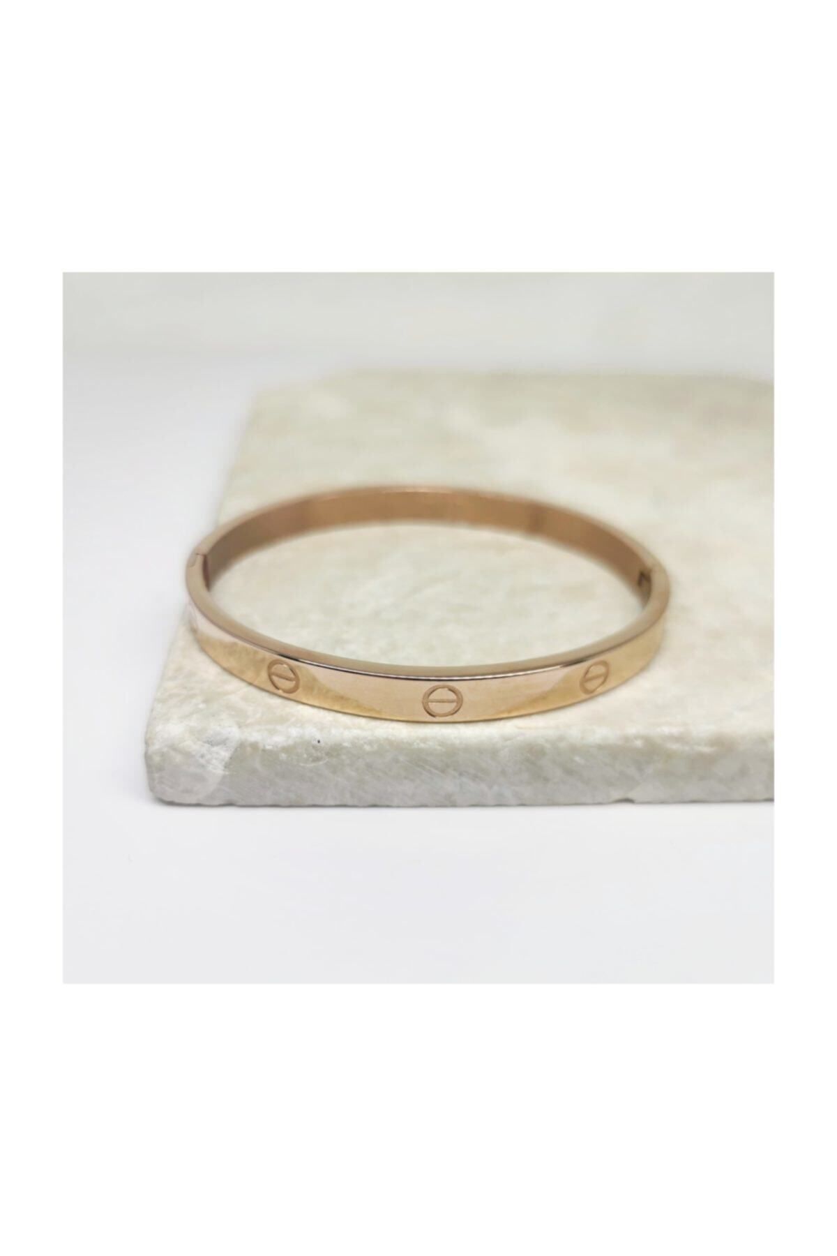 JEWELRY Kadın Pembe Altın Kelepçe Bilekik