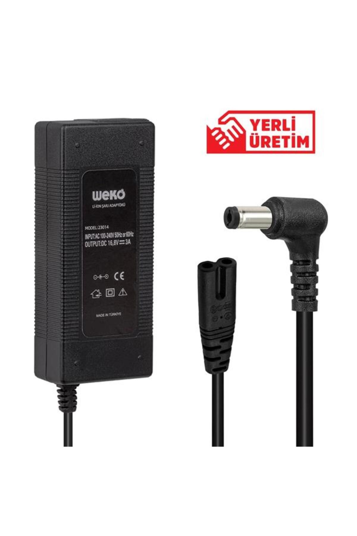 ShopZum 16.8 Volt - 3 Amper 5.5*2.5 Uçlu Kirmizi YeşiL Ledli Masa TiPi Şarj Adaptörü