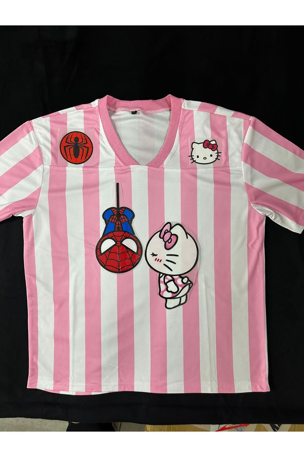 1blood Pembe Kitty Jersey Beyaz V Yaka Forma