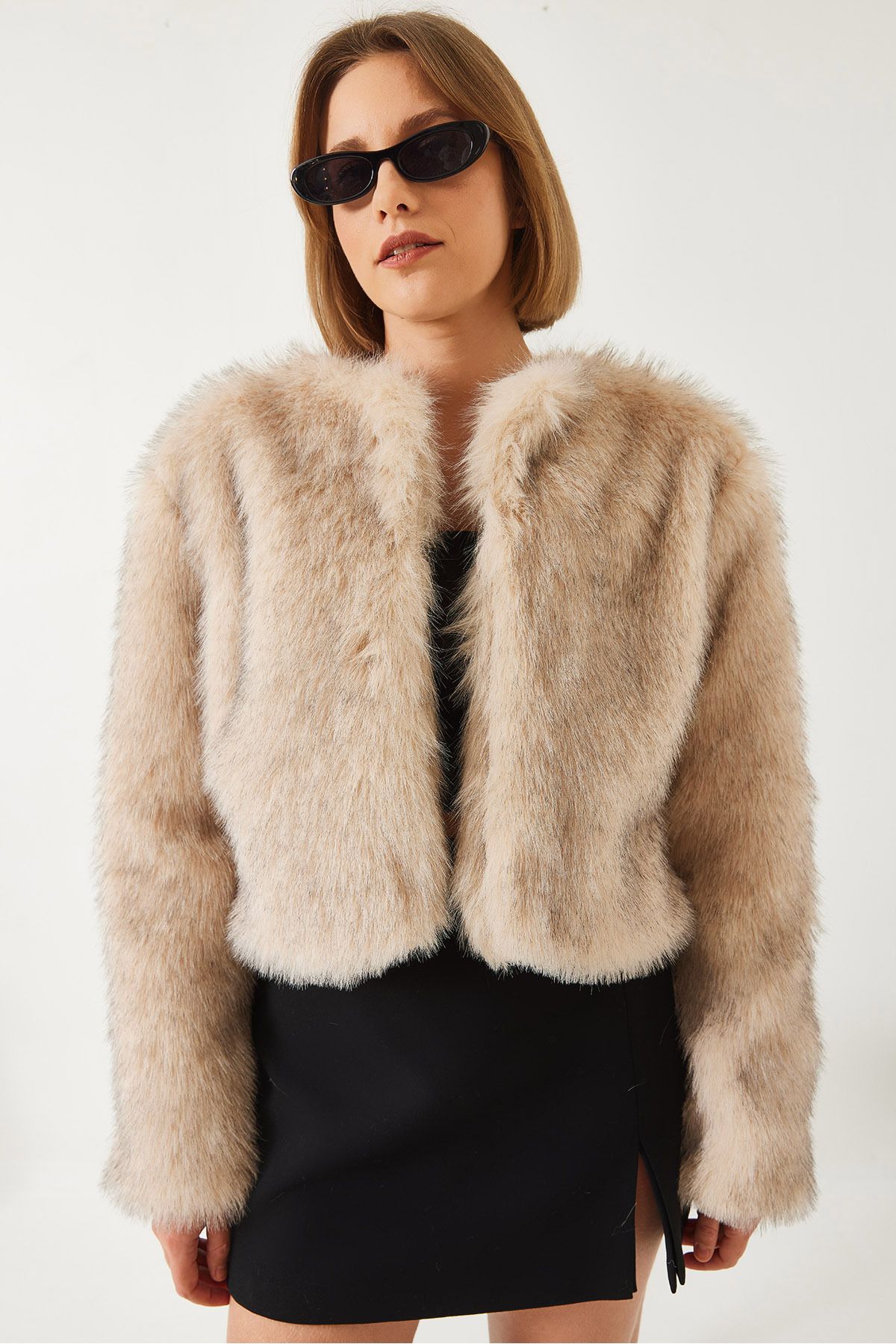 Bianco Lucci-Women's Faux Fur Lined Coat 38119 60251968 4