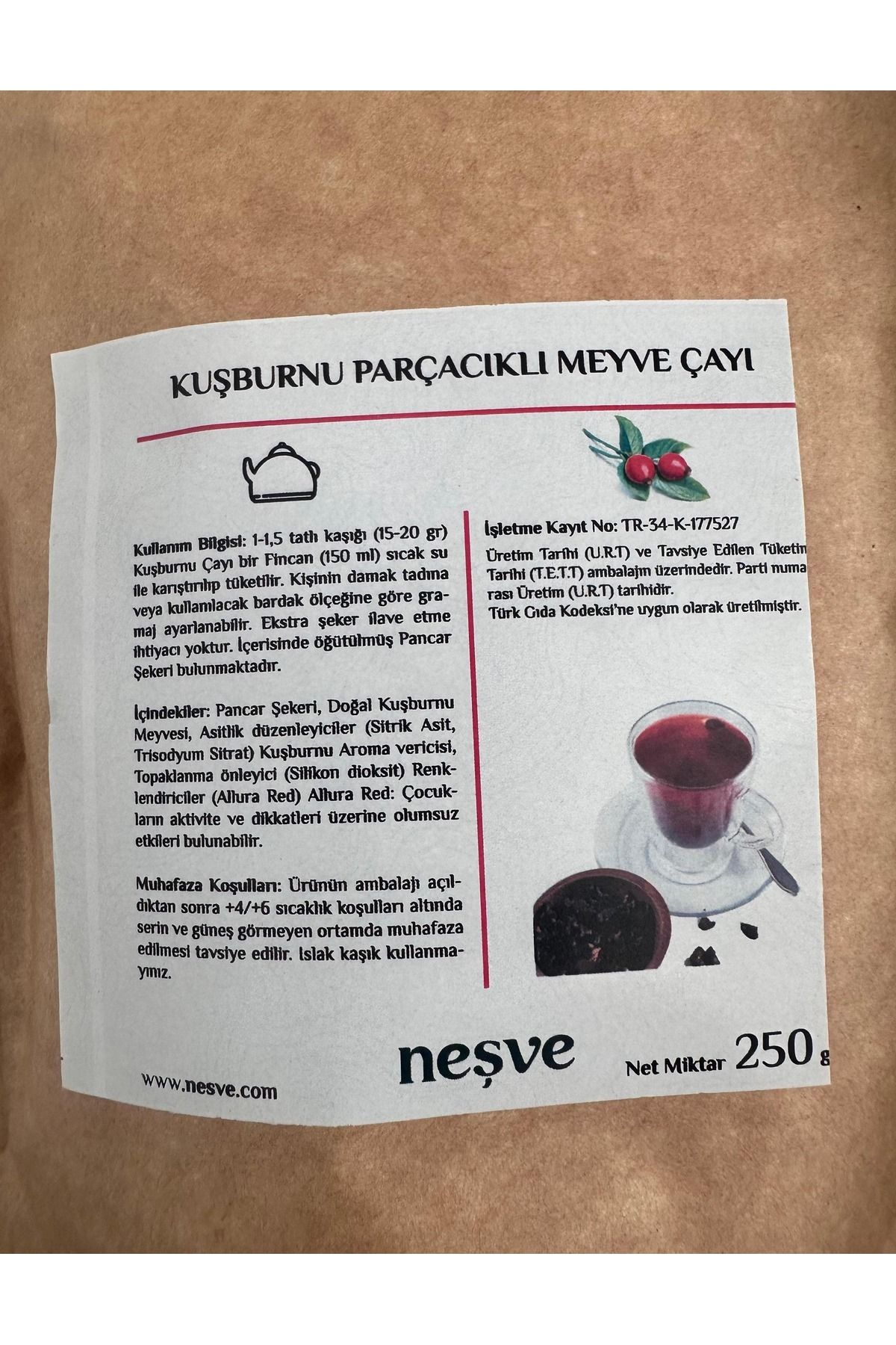 Neşve Kuşburnu Parçacıklı Meyve Çayı