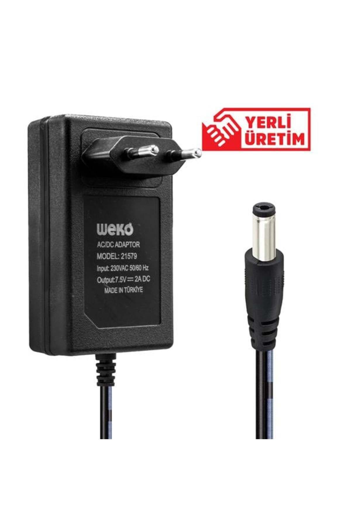 nazeninstoğu 7.5 Volt - 2 Amper 5.5*2.5 Uçlu Yerli Ürm Priz Tipi Adaptör