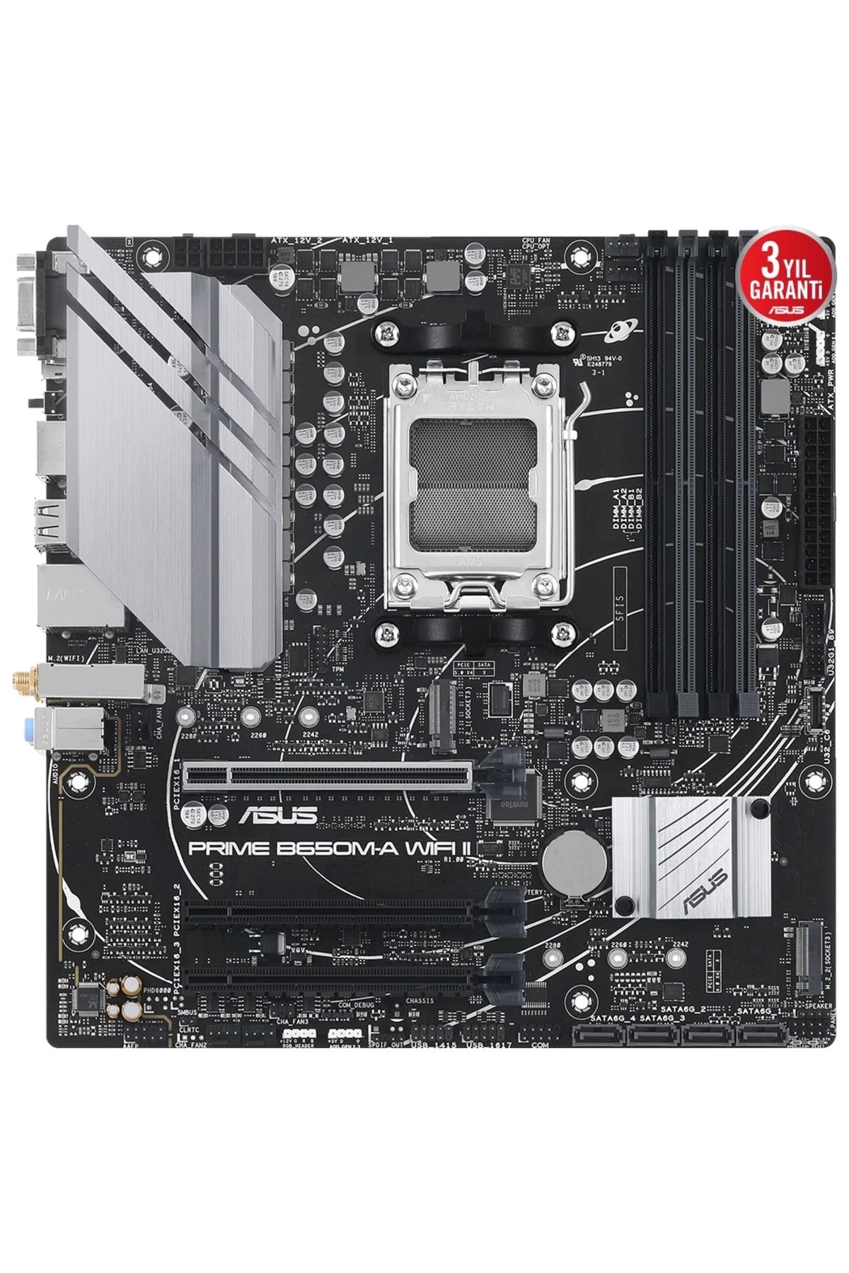ASUS-Prime B650m-a Wifi II Am5 DDR5 6400 DP HDMI M2 Usb3.2 Aura RGB 2.5 جيجابت Lan Matx اللوحة الأم 4