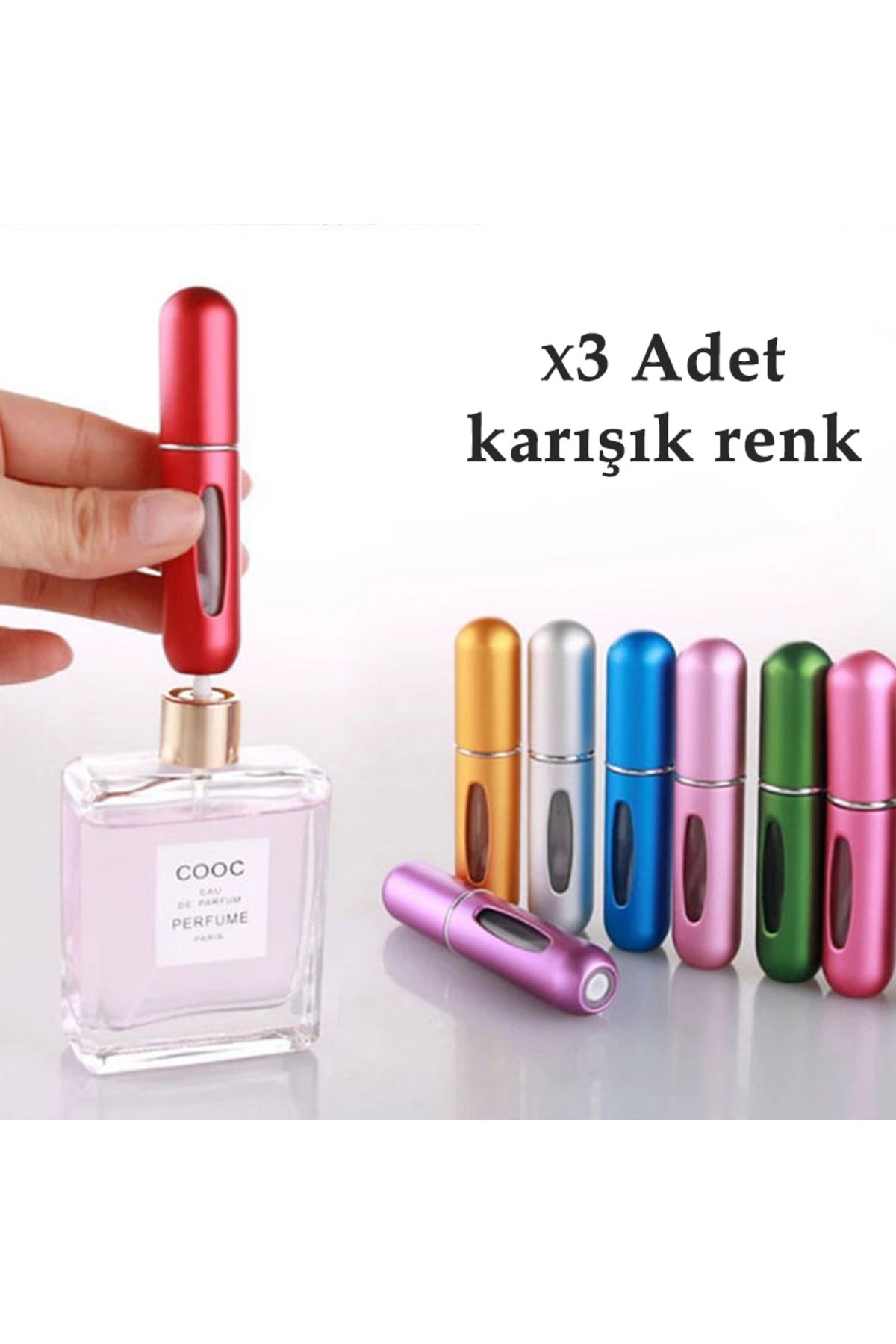 MUKKO HOME 3 adet Parfüm Şişesi Çanta içi Mini Doldurulabilir Seyahat Cep Yedek Parfüm Şişesi 5 ml