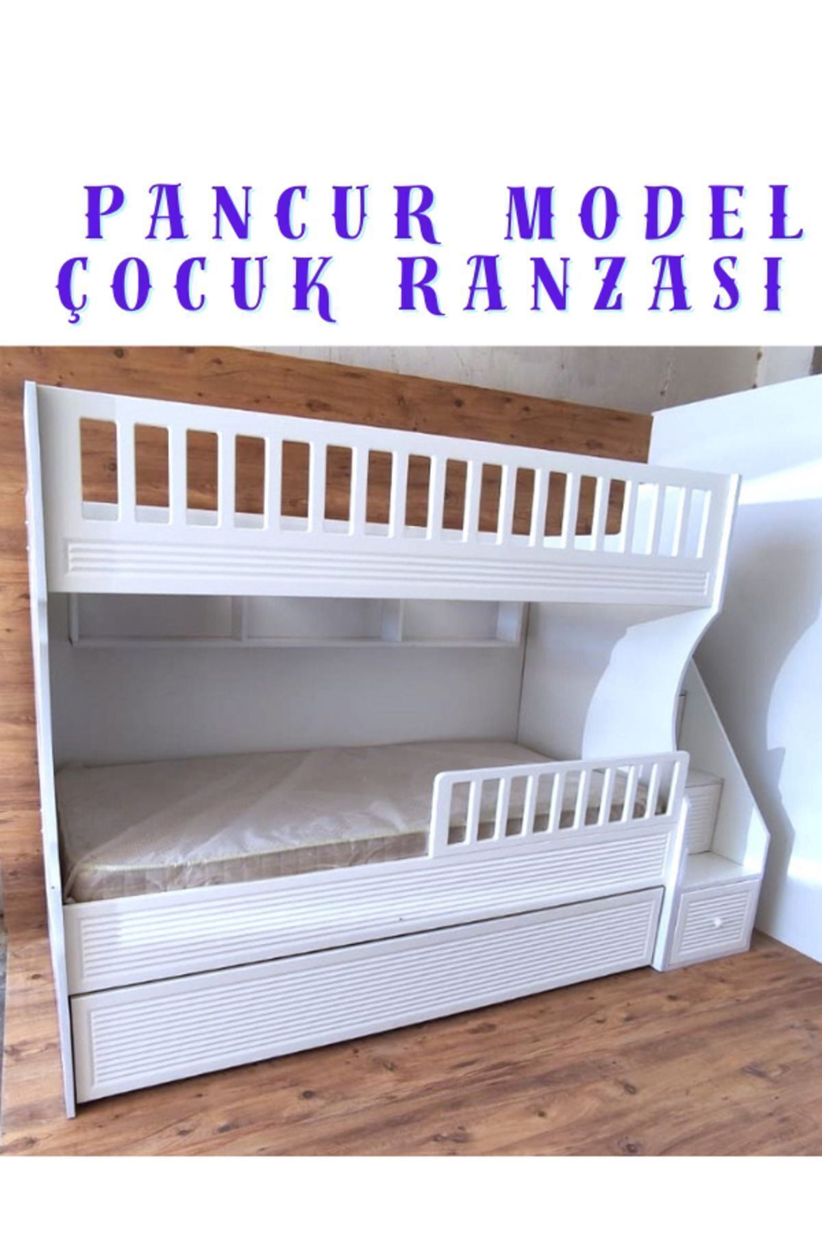 beyazmoda Pancur Model Çocuk Ranzası