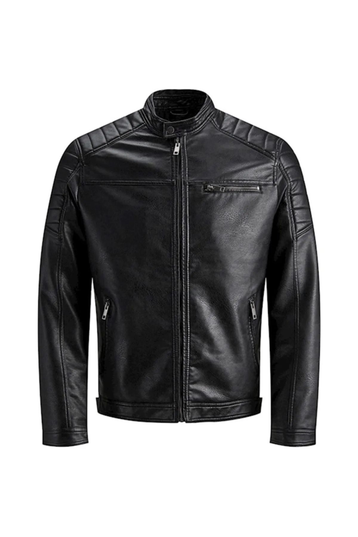 کت چرم مردانه مشکی - مشکی 12147218 Jjerocky Jacket Noos Jack & Jones