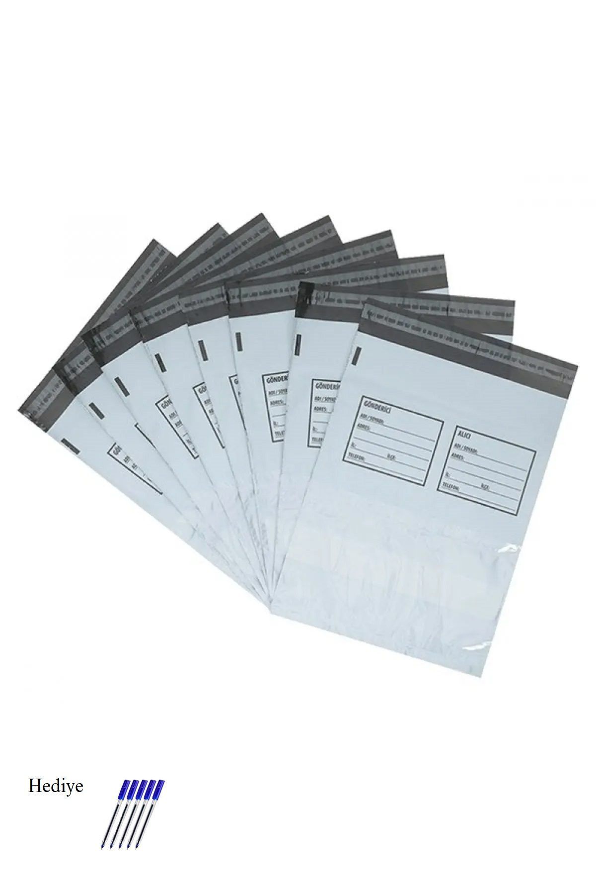 Easy Tedarik Büyük Boy Cepli Kargo Poşeti 35x45+5 cm - 300 Adet (40+40=80 Mikron)
