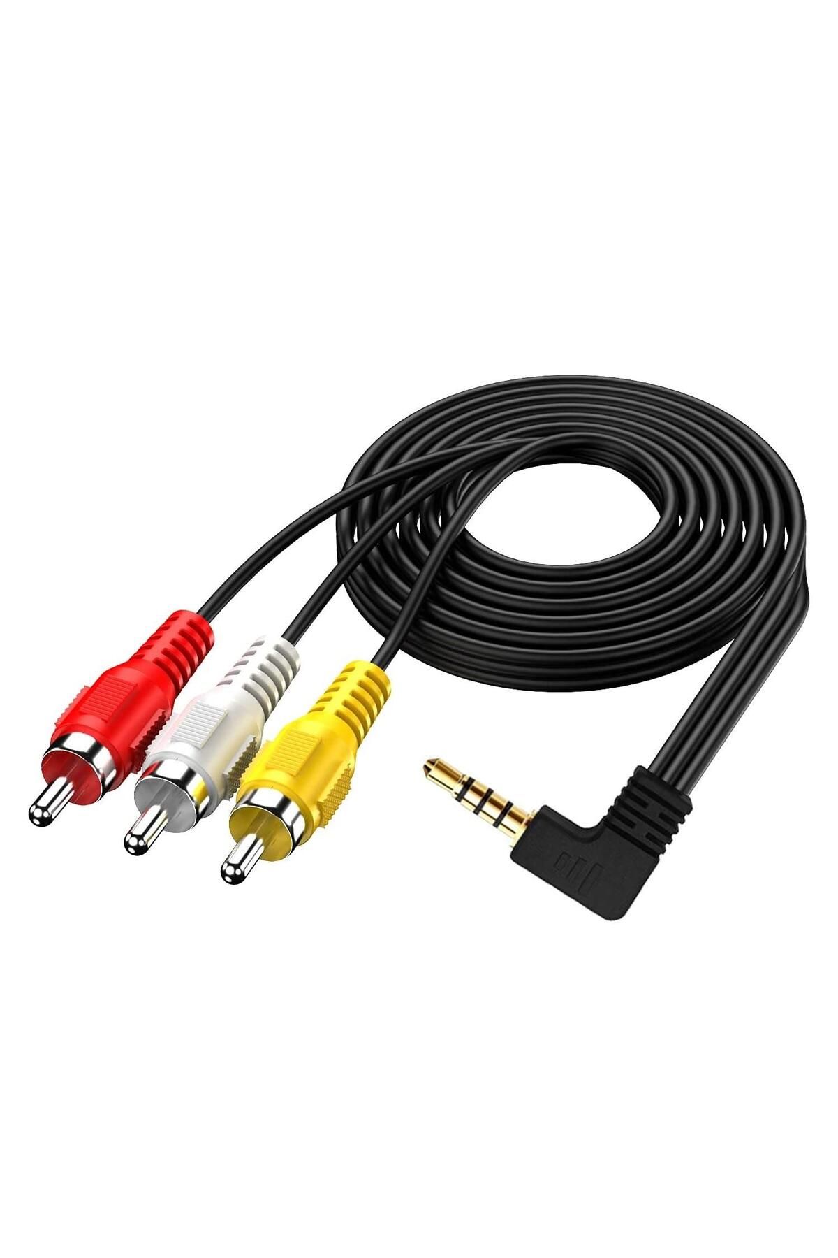 ETC Av kablo 3 Rca To Aux 3.5mm L Tip 1.2 Metre (Tüplü Tvye Hd Uydu Bağlar)