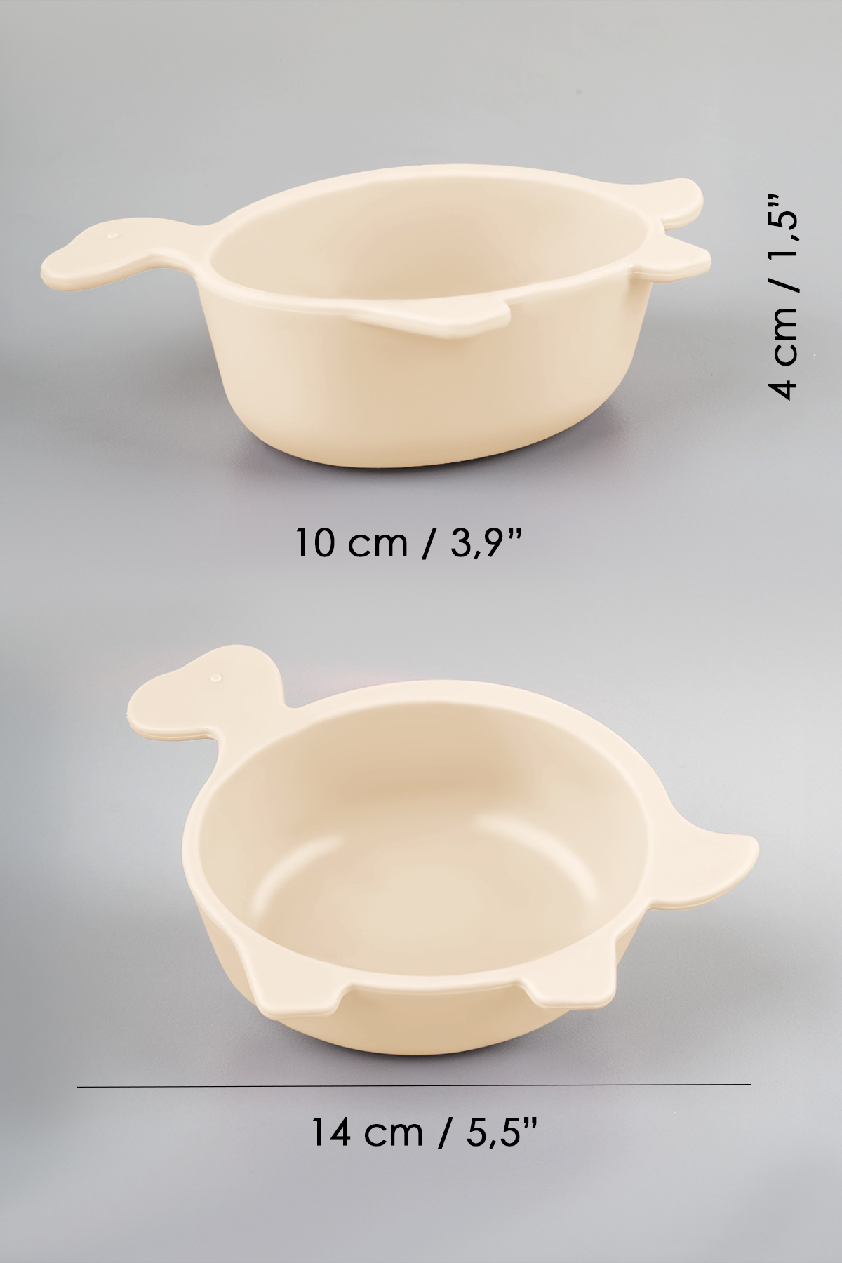 Meleni Baby 3'lü Hayvan Figürlü Silikon Bebek Mama Kasesi Seti - Şekilli Bebek Beslenme Kasesi Bej fotoğrafı 7 (önizleme)