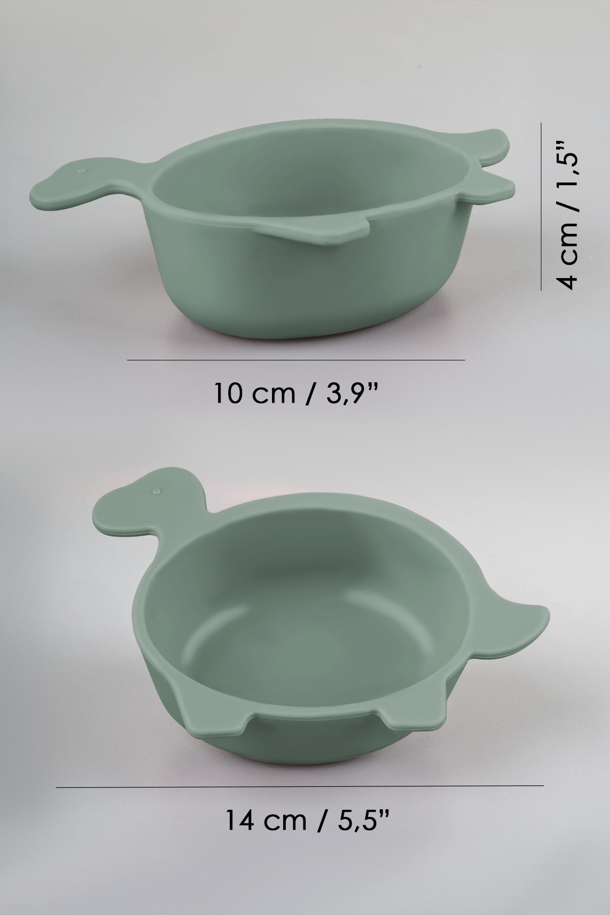 Meleni Baby 3'lü Hayvan Figürlü Silikon Bebek Mama Kasesi Seti - Şekilli Bebek Beslenme Kasesi Yeşil fotoğrafı 7 (önizleme)