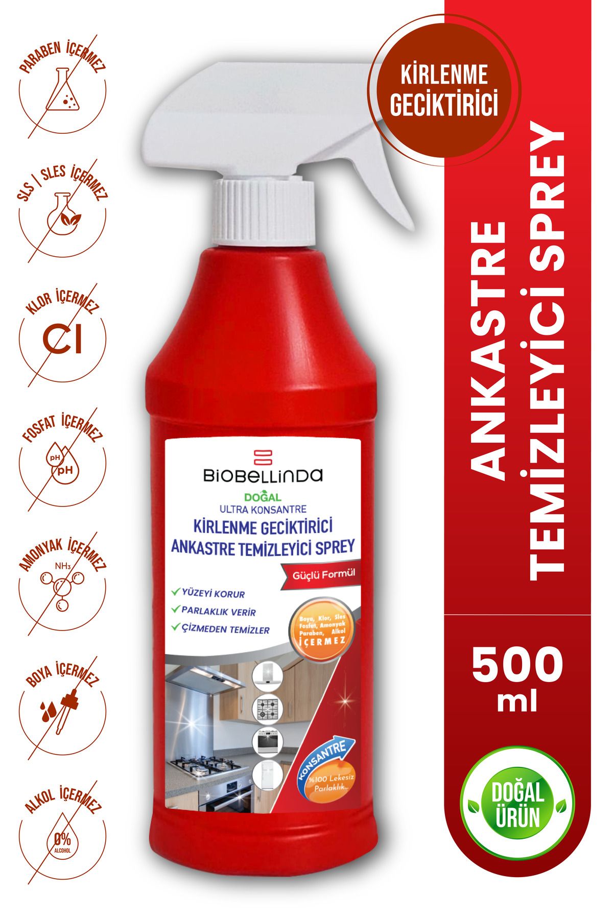 BioBellinda Kirlenme Ankastre Temizleyici Sprey 500 Ml