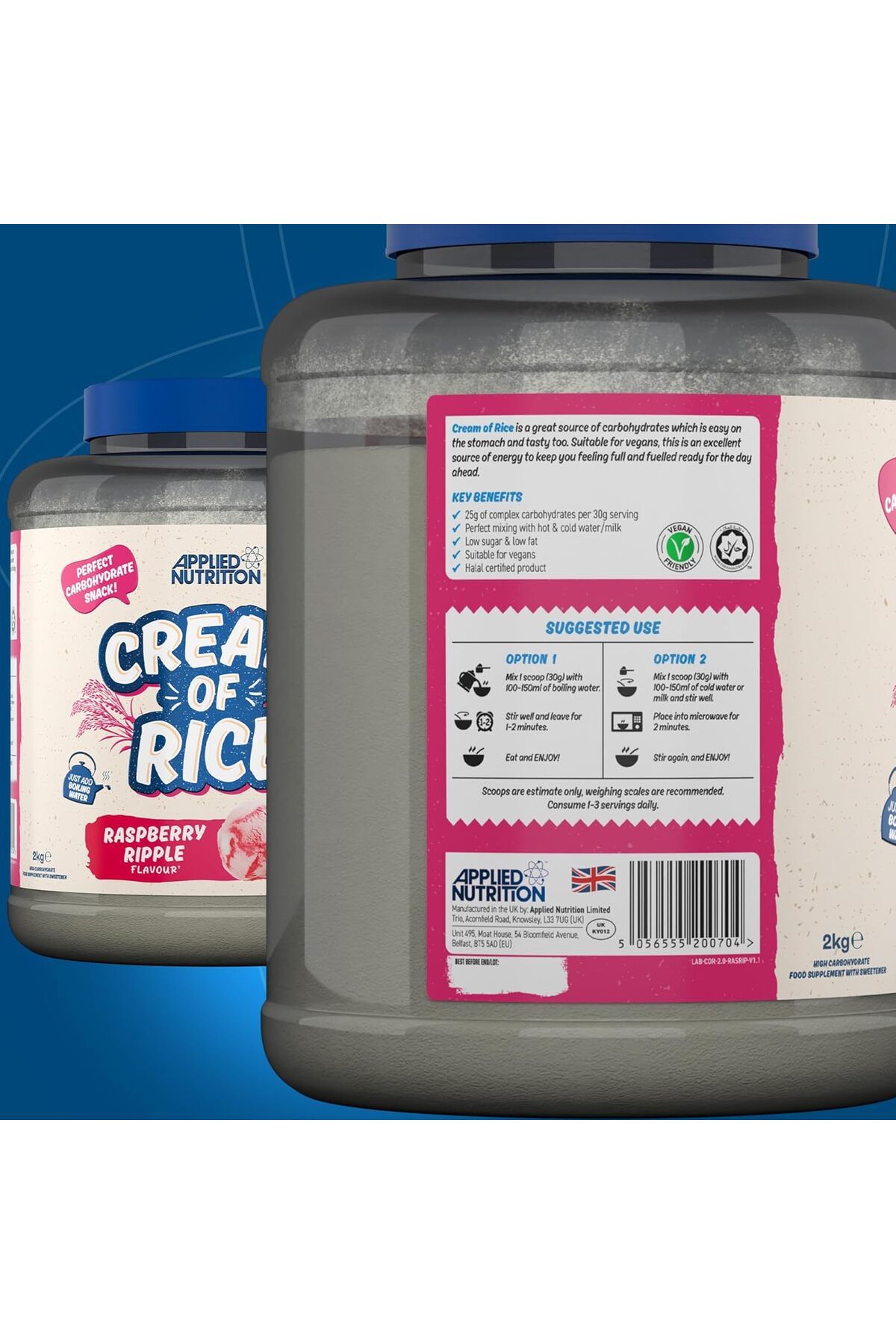 applied nutrition-Cream Of Rice, Raspberry Ripple, 2 Kg | High Carbohydrate | Source Of Energy For Breakfast & Snacks 6