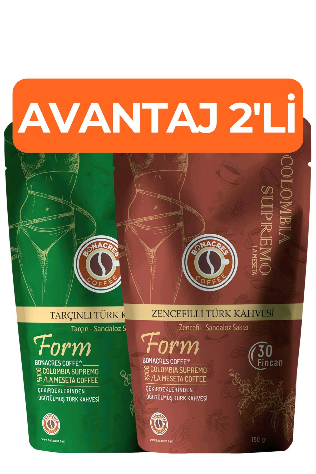 Bonacres Avantaj 2'li - Kilo Vermeye Yardımcı Form Diyet Kahve (4 HAFTALIK)