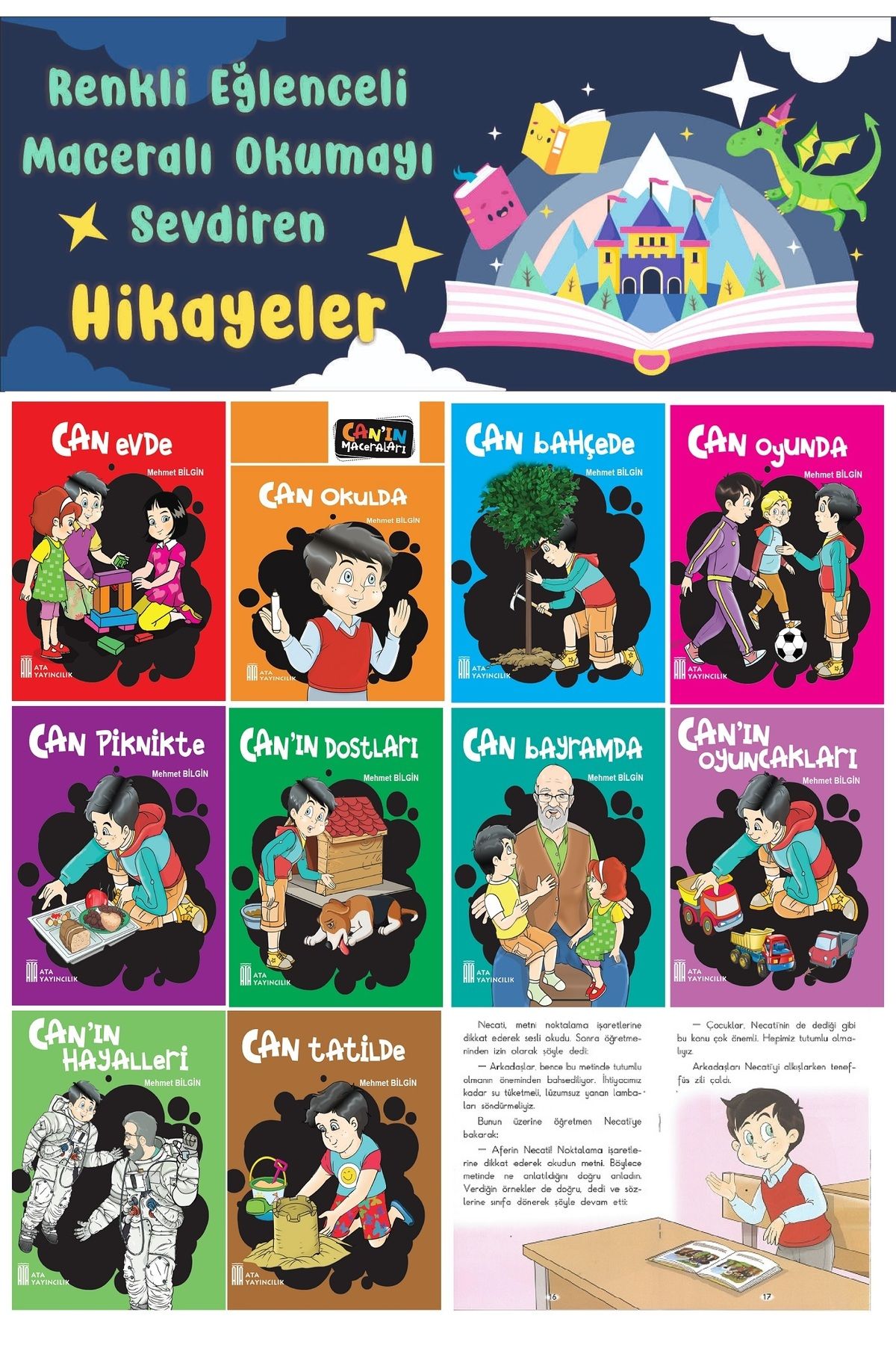 Ata Yayıncılık 2.Sınıf Renkli Eğlenceli Maceralı Okumayı Sevdiren Hikayeler (10 Kitap)