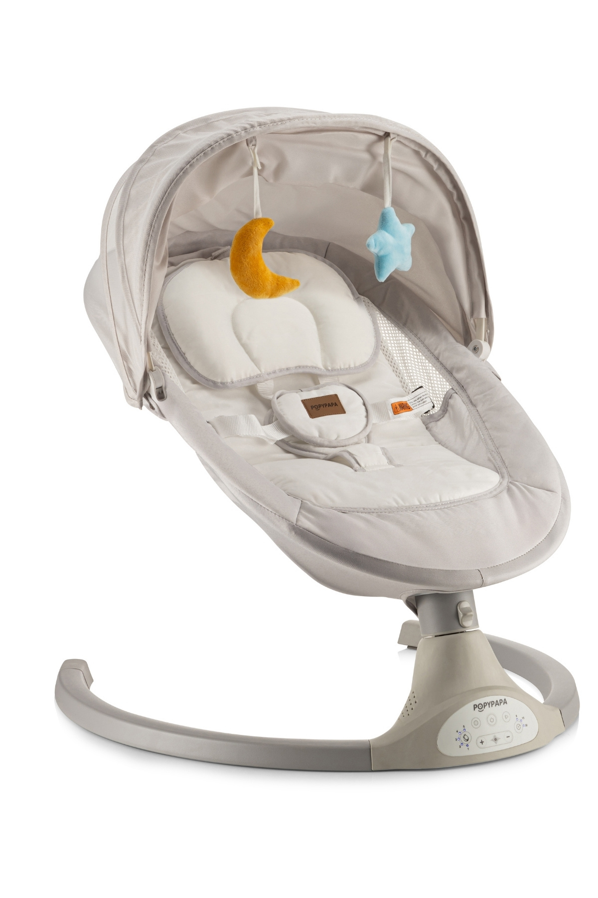 Hoffie Popypapa Mercury Elektrikli Otomatik Sallanan Kademeli Bebek Ana Kucağı,oyuncaklı,white/gri fotoğrafı 2 (önizleme)