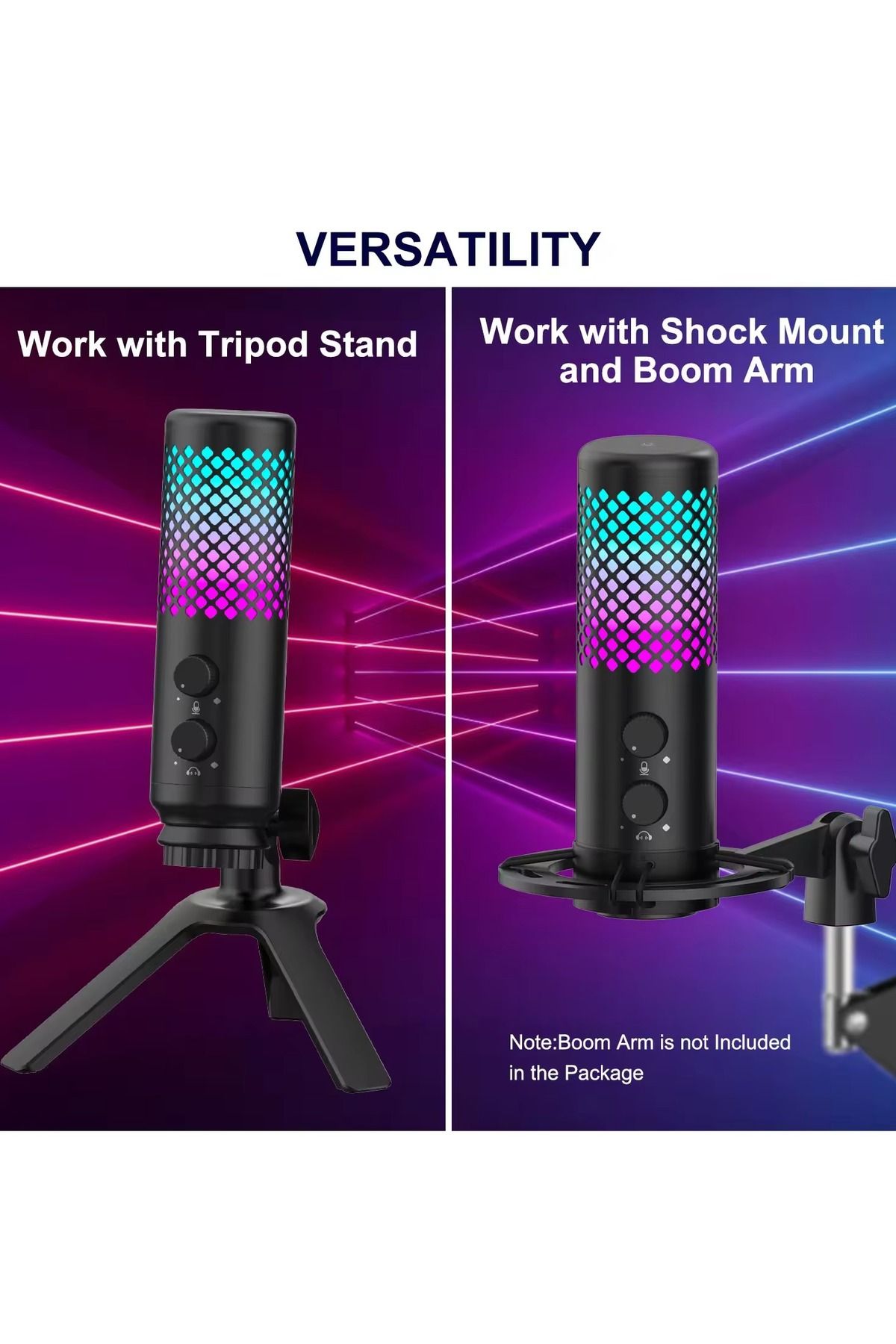 Spark-USB Gaming Microphone for Streaming,Podcasts,Recording,Desktop Mic with RGB,Mac/PS 4