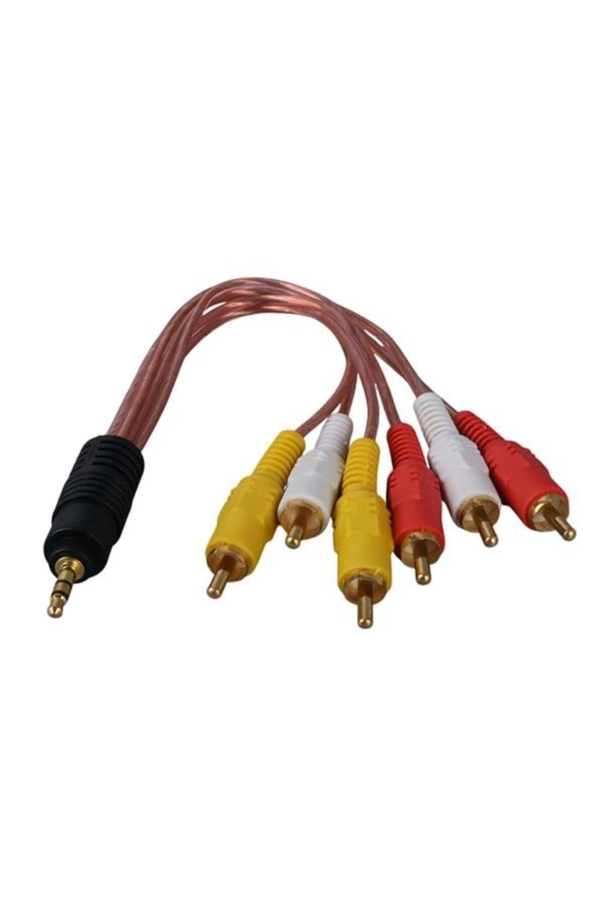 NZM TİCARET Power 3.5 Mm Stereo Erkek / 6 Rca Erkek 5 1 Kablo