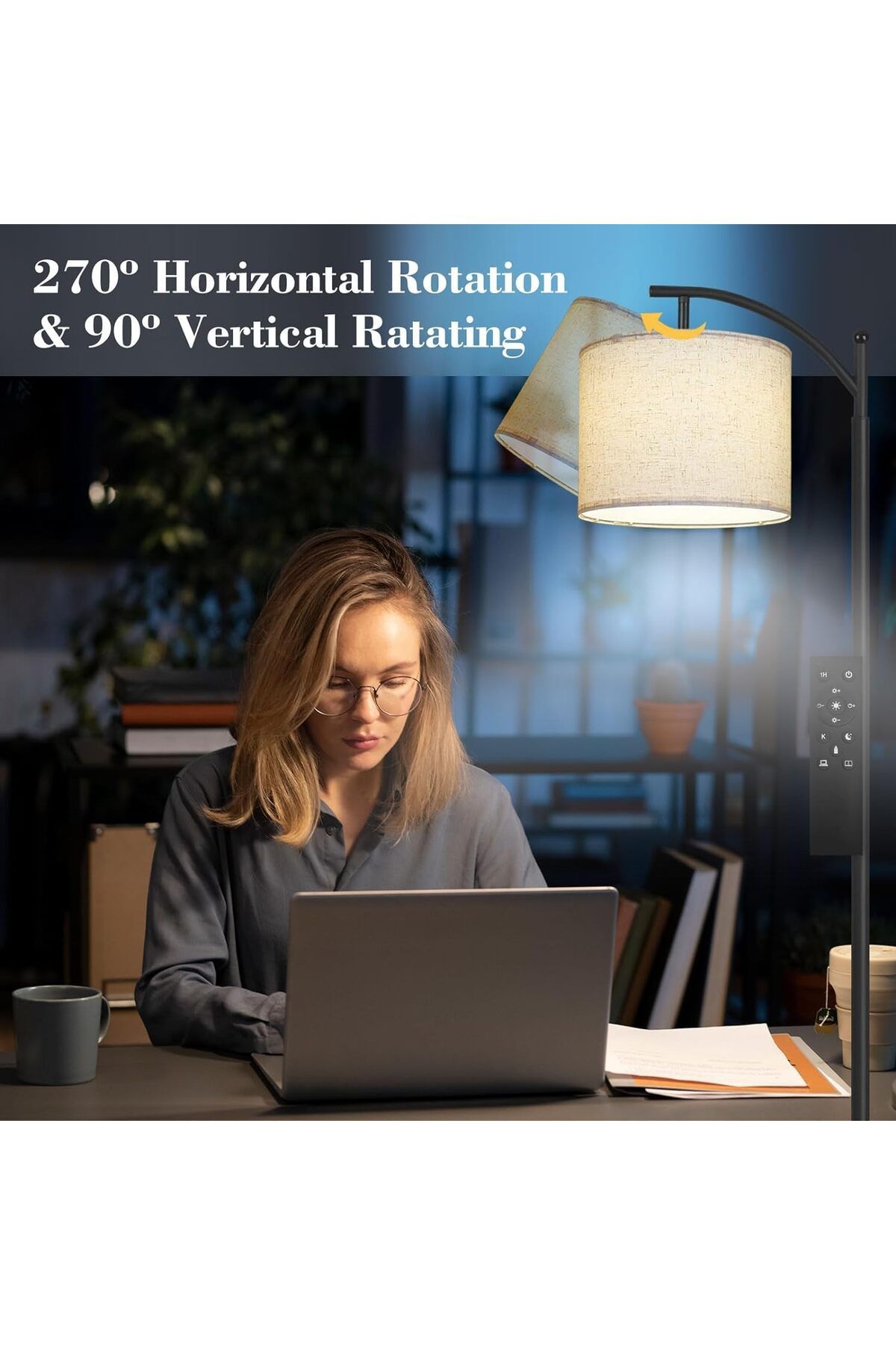 COOYA-Floor Lamp,smart Led With Remote Control,app Control,adjustable Lampshade,for Bedroom,living Room 8