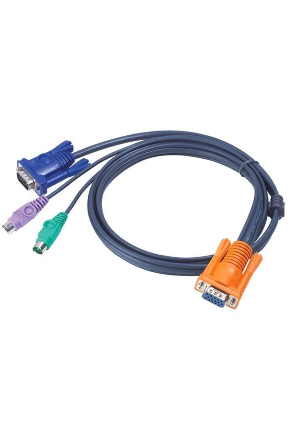 NZM TİCARET Rain Kvm Switch Kablo Ps2 Vga Erkek Dişi 1.5 Metre