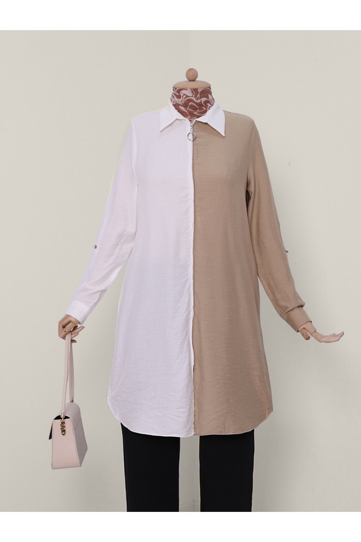 Modamorfo Tunika Składana, Dwukolorowa, Zapinana Na Zamek Unisex - 40