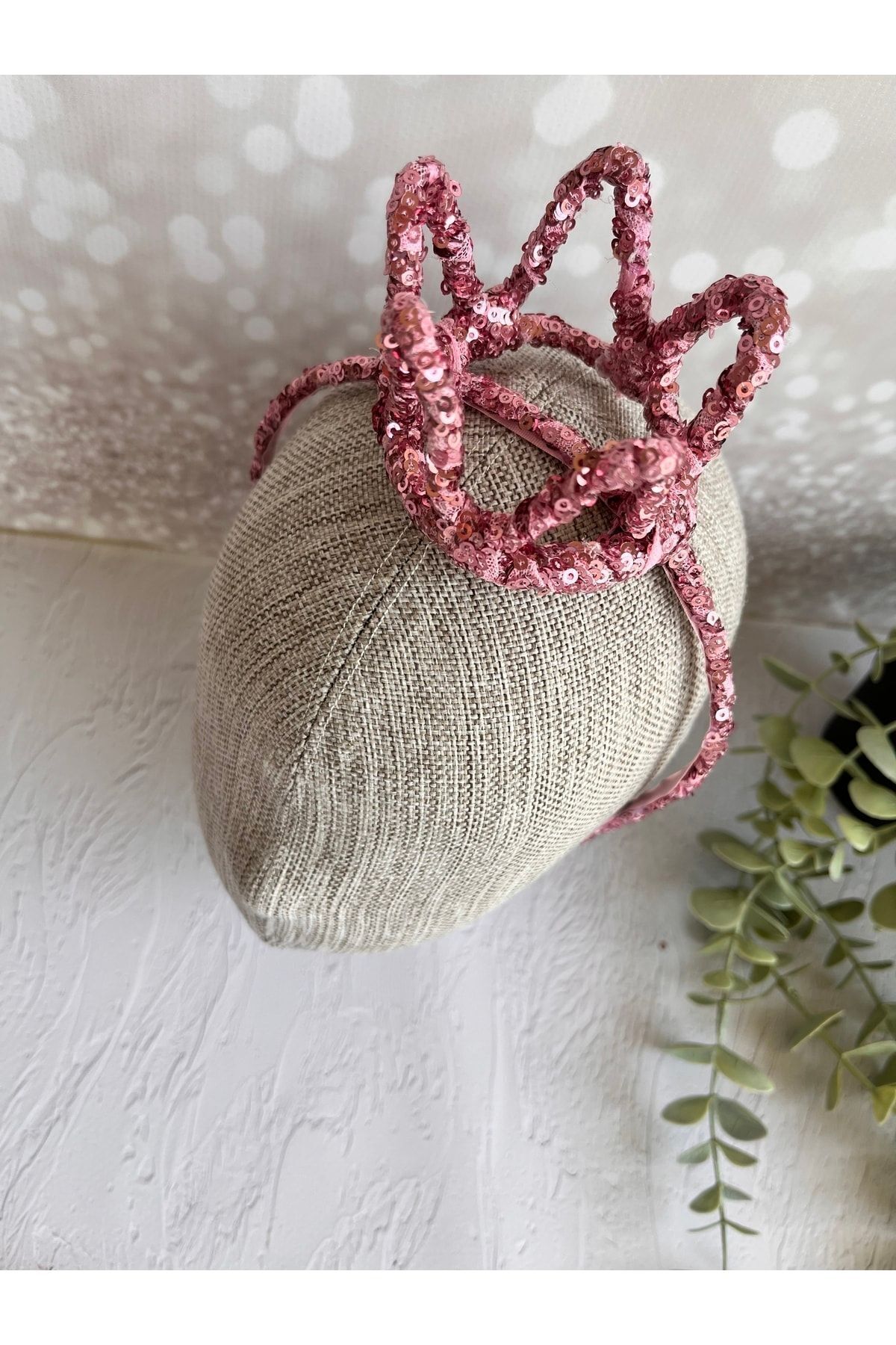 SAKLIDESİGN Çocuk Pembe Renk Küçük Kraliçe Parti Taç