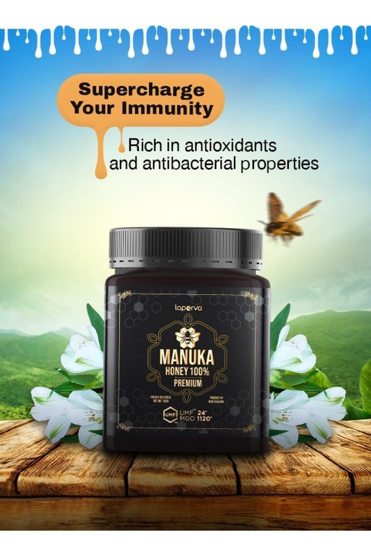 Laperva-Manuka Honey, 1120 Mgo, 250 Gm, Immune System Support, Treatment Of Digestive Problems 5