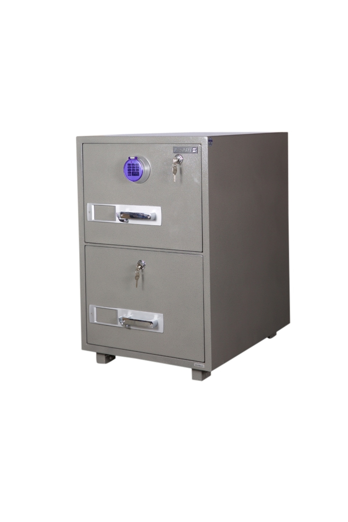 Mahmayi-Secureplus 680-2Dk 2 Dial Lockable Drawer Storage Hammertone Paint (2 Drawer, Key + Digital Dial) 4
