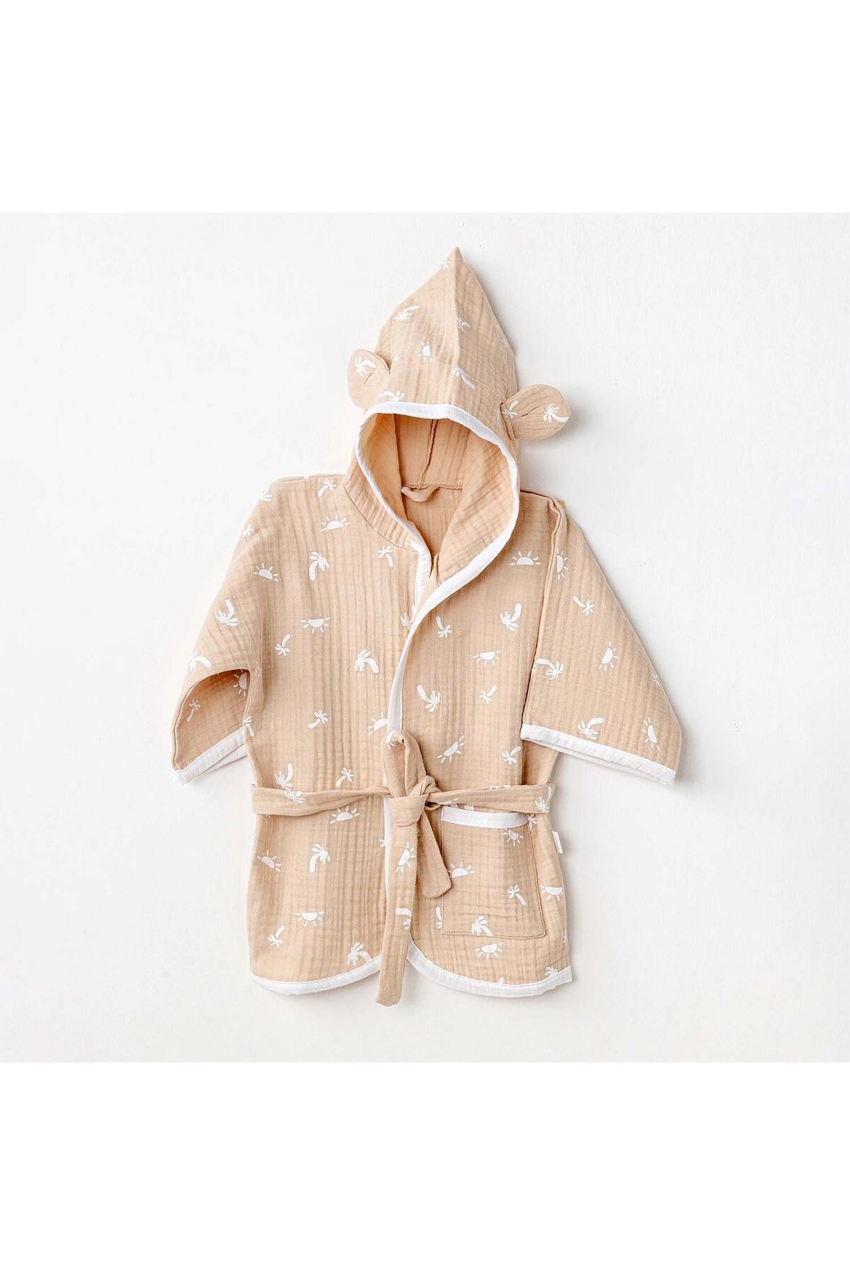 ZenWave Andywawa AC24611 Bathrobe Smil All Day Bebek Bornoz Beige